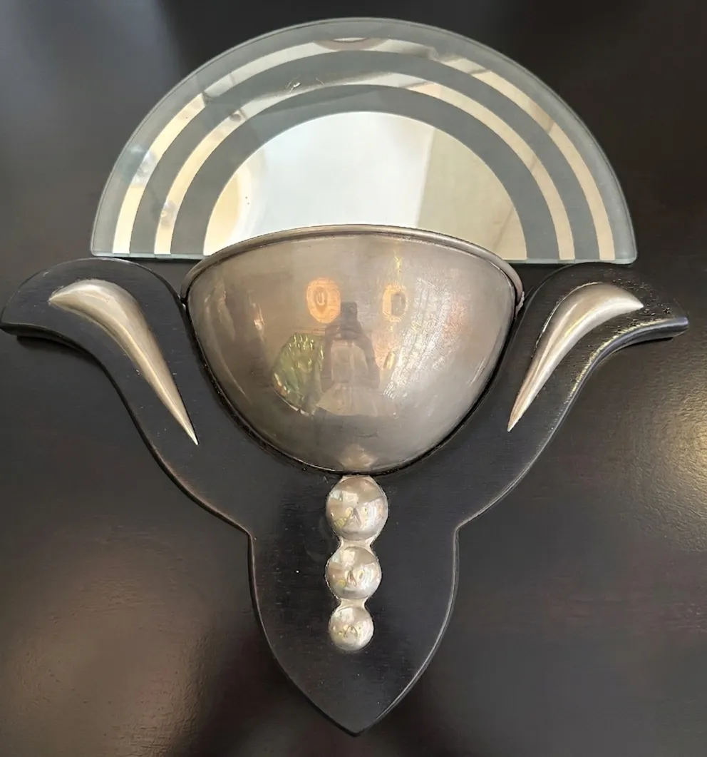 vintage pair of sconces art deco with elegant design and decorative details