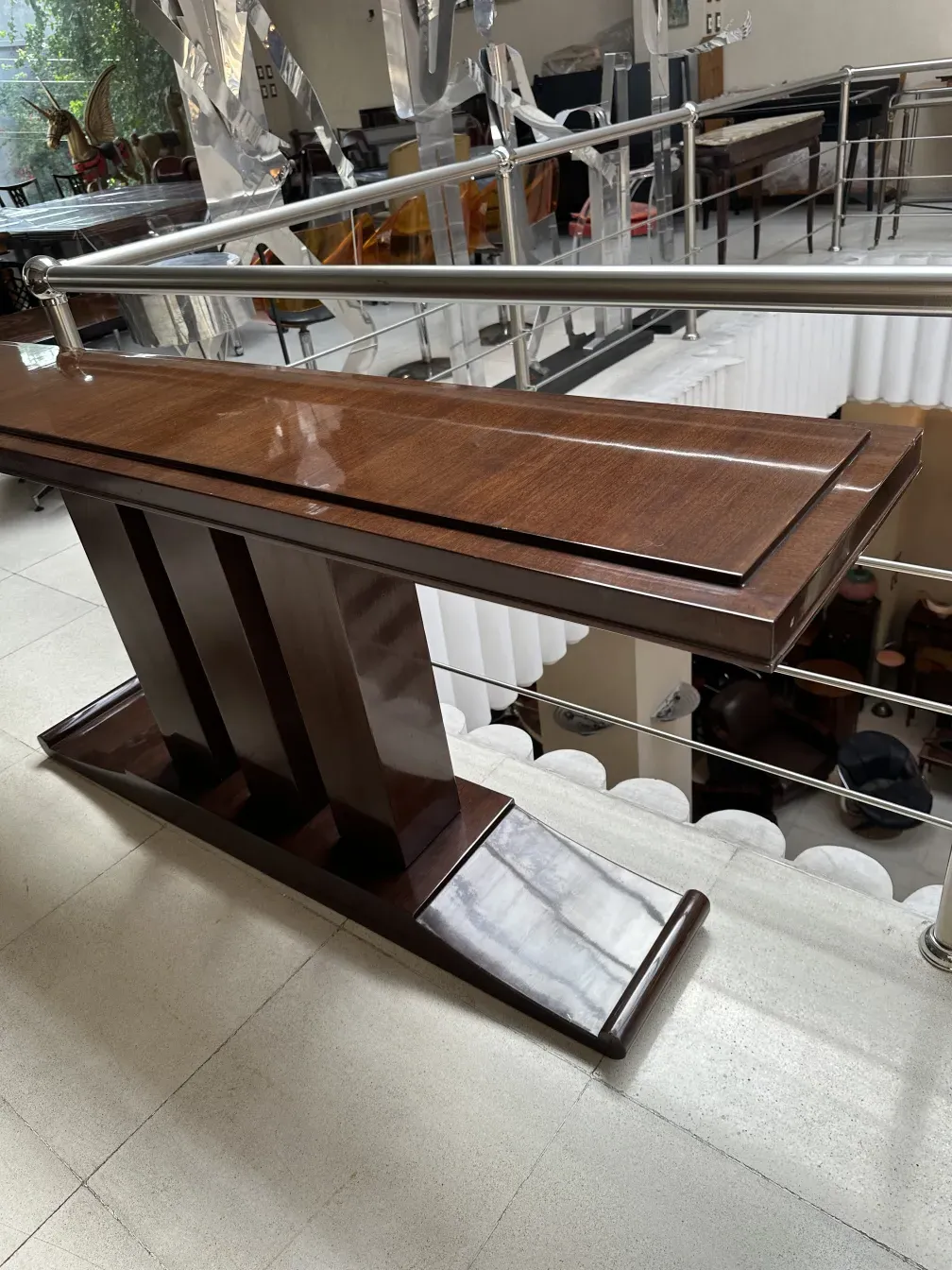 Antique console with elegant designs, decorative piece