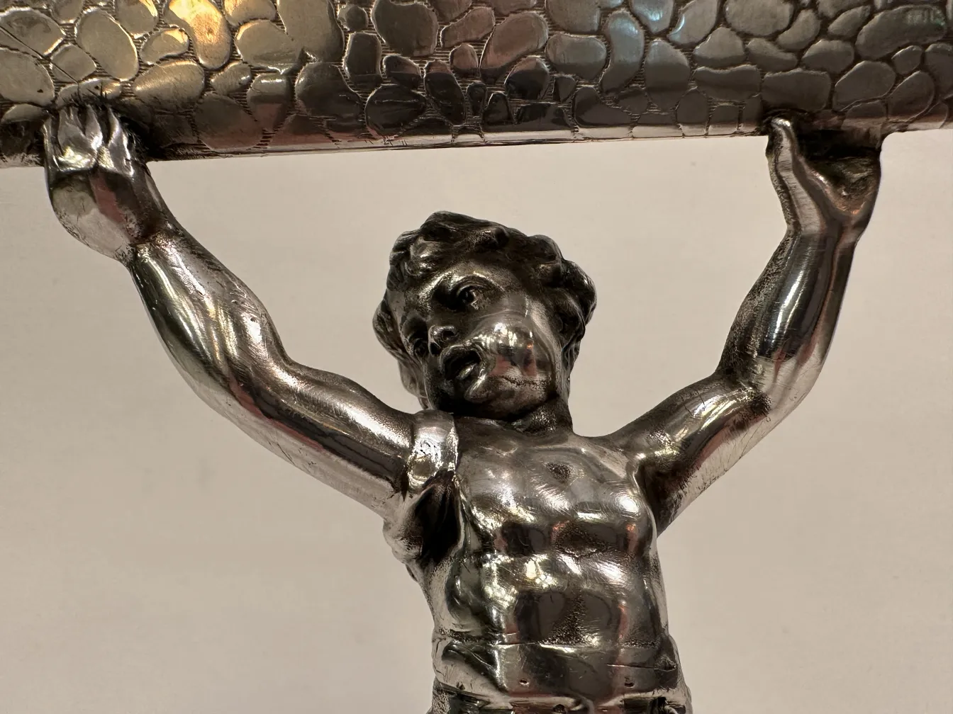 Antique WMF card tray with decorative figure base