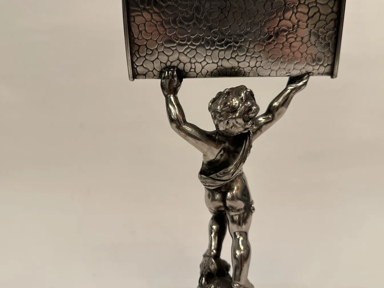 Antique WMF card tray with decorative figure base