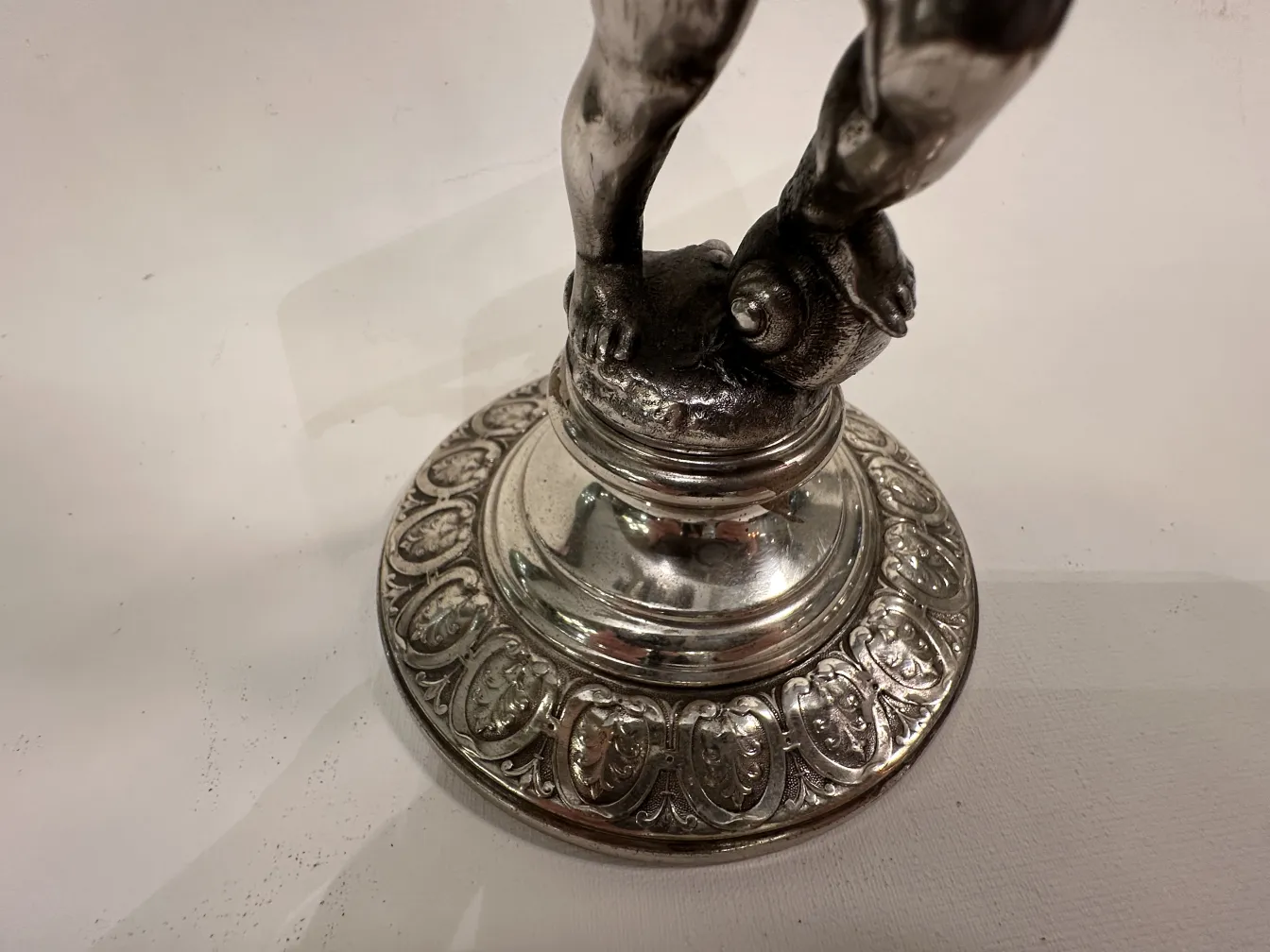 Antique WMF card tray with decorative figure base