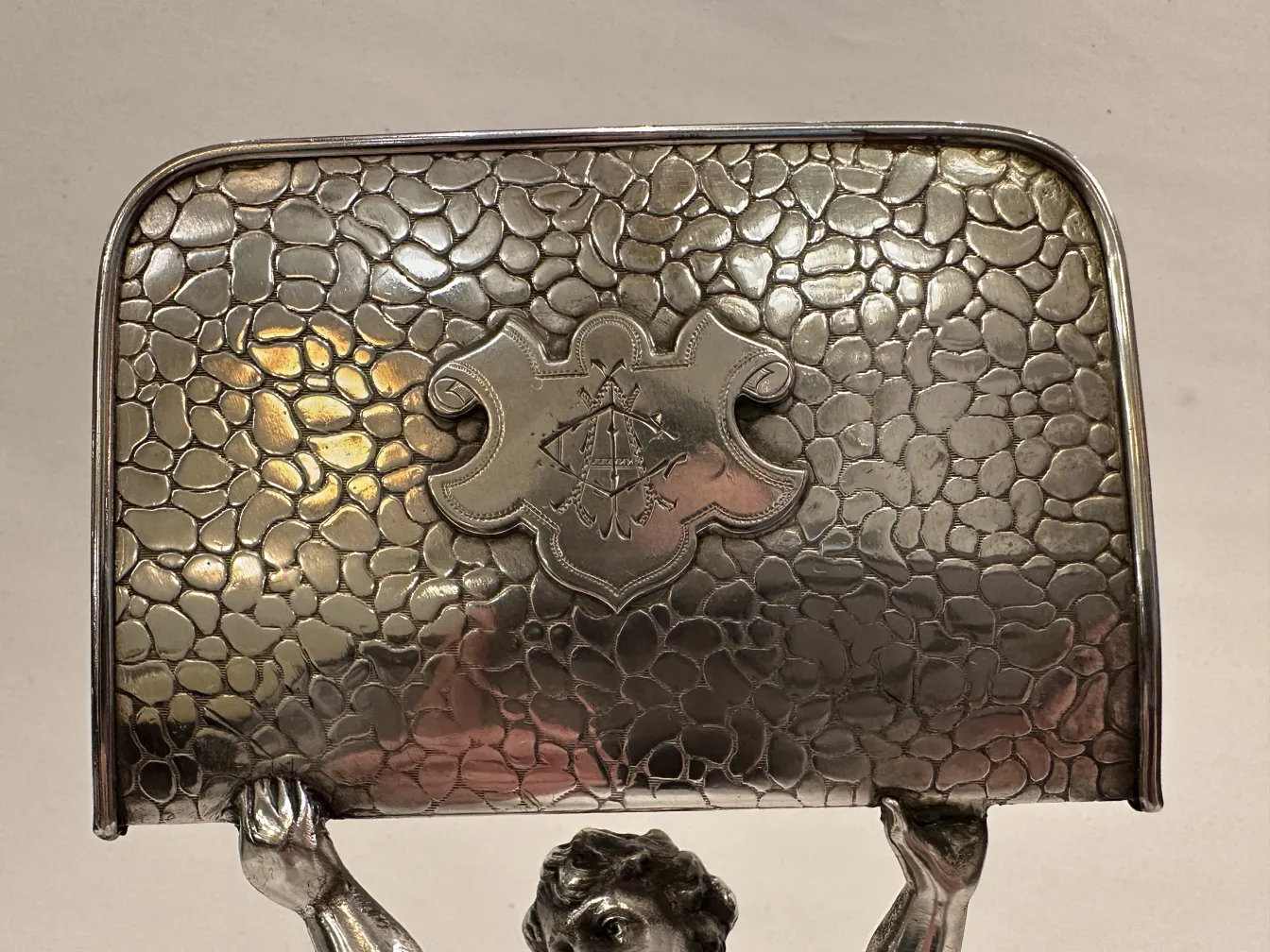 Antique WMF card tray with decorative figure base