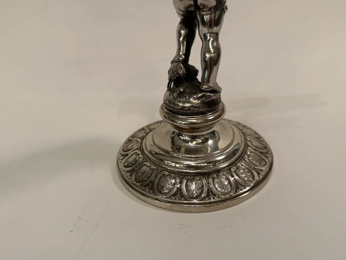 Antique WMF card tray with decorative figure base