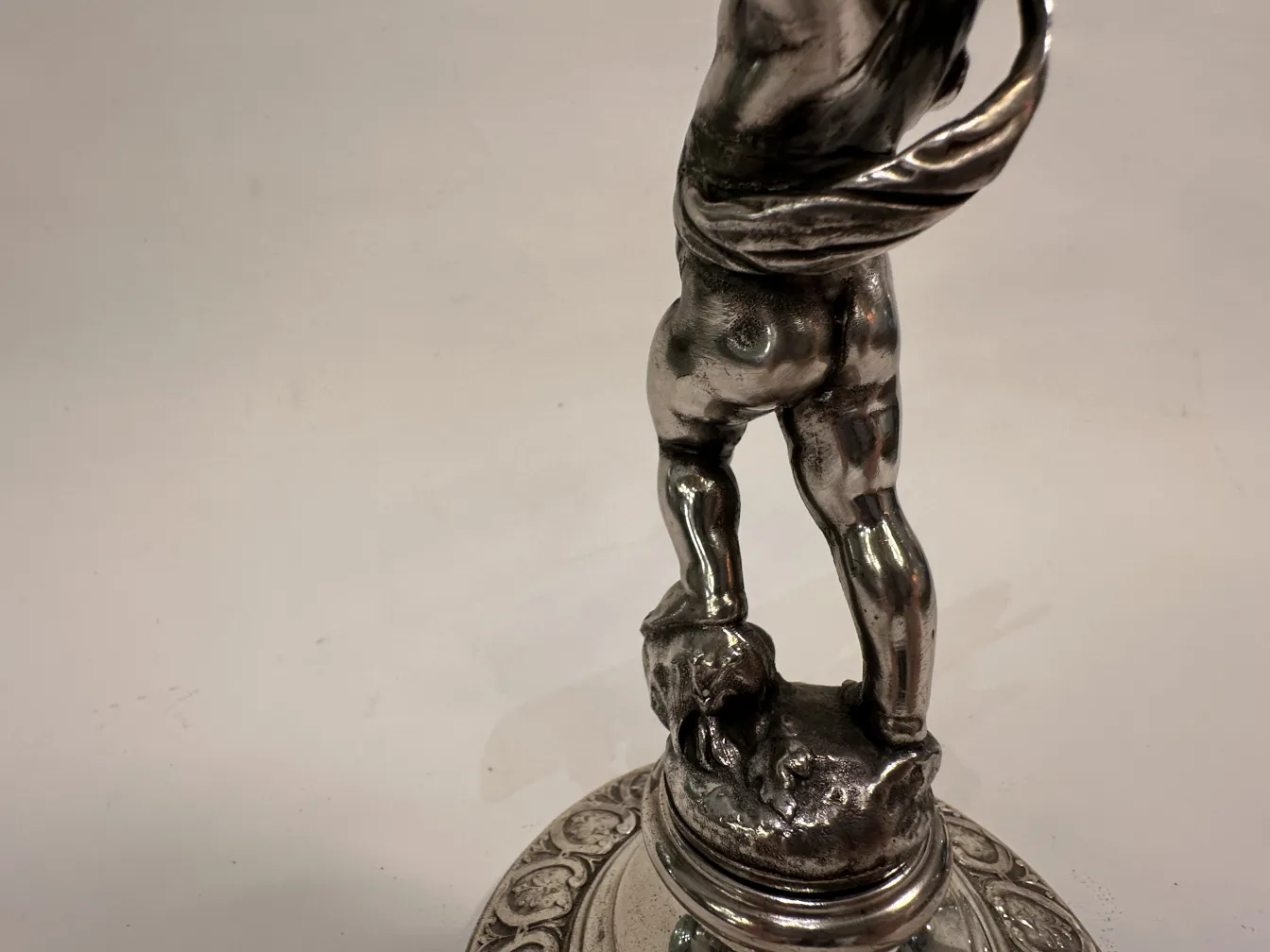 Antique WMF card tray with decorative figure base