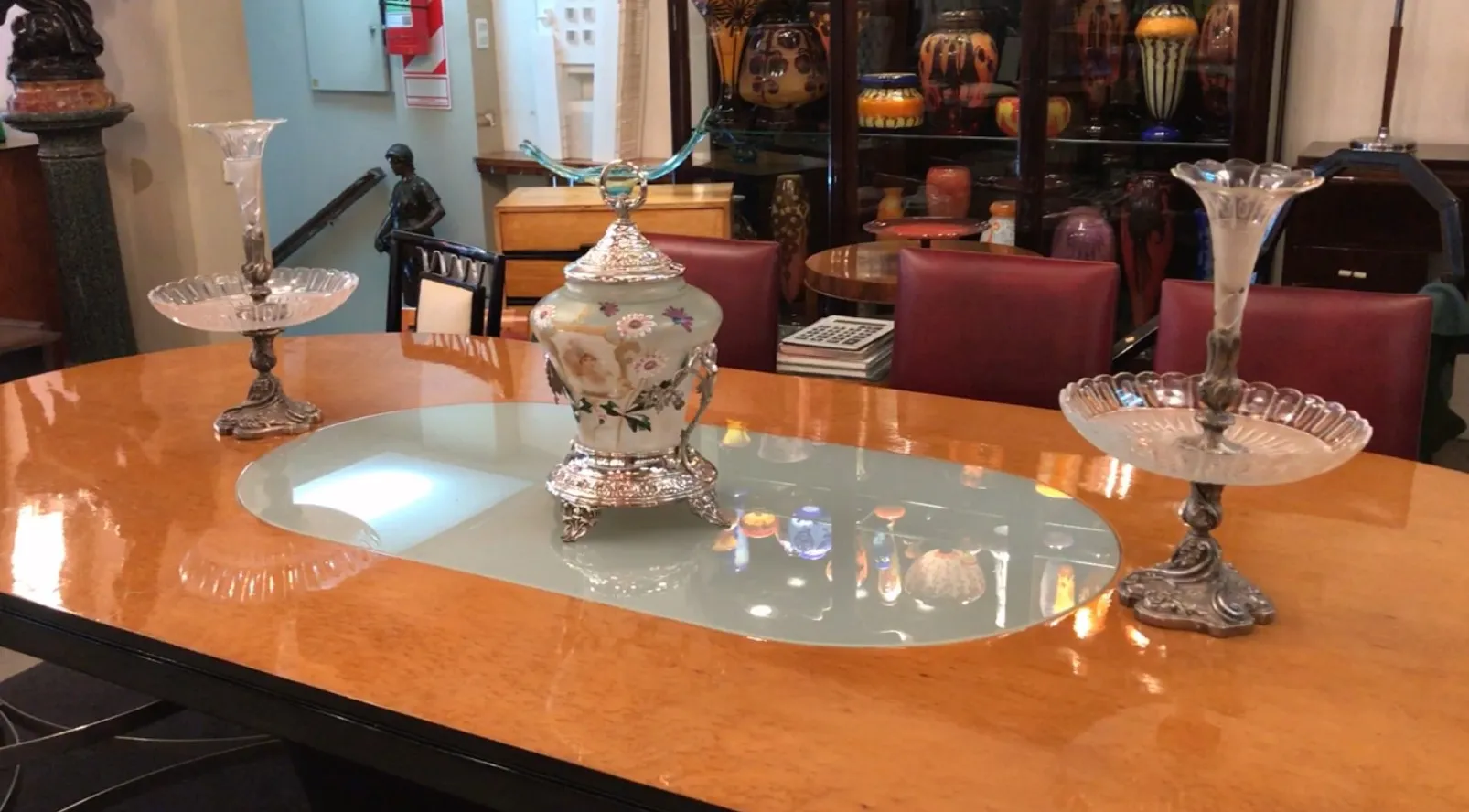 古董潘趣酒碗WMF装饰有花朵