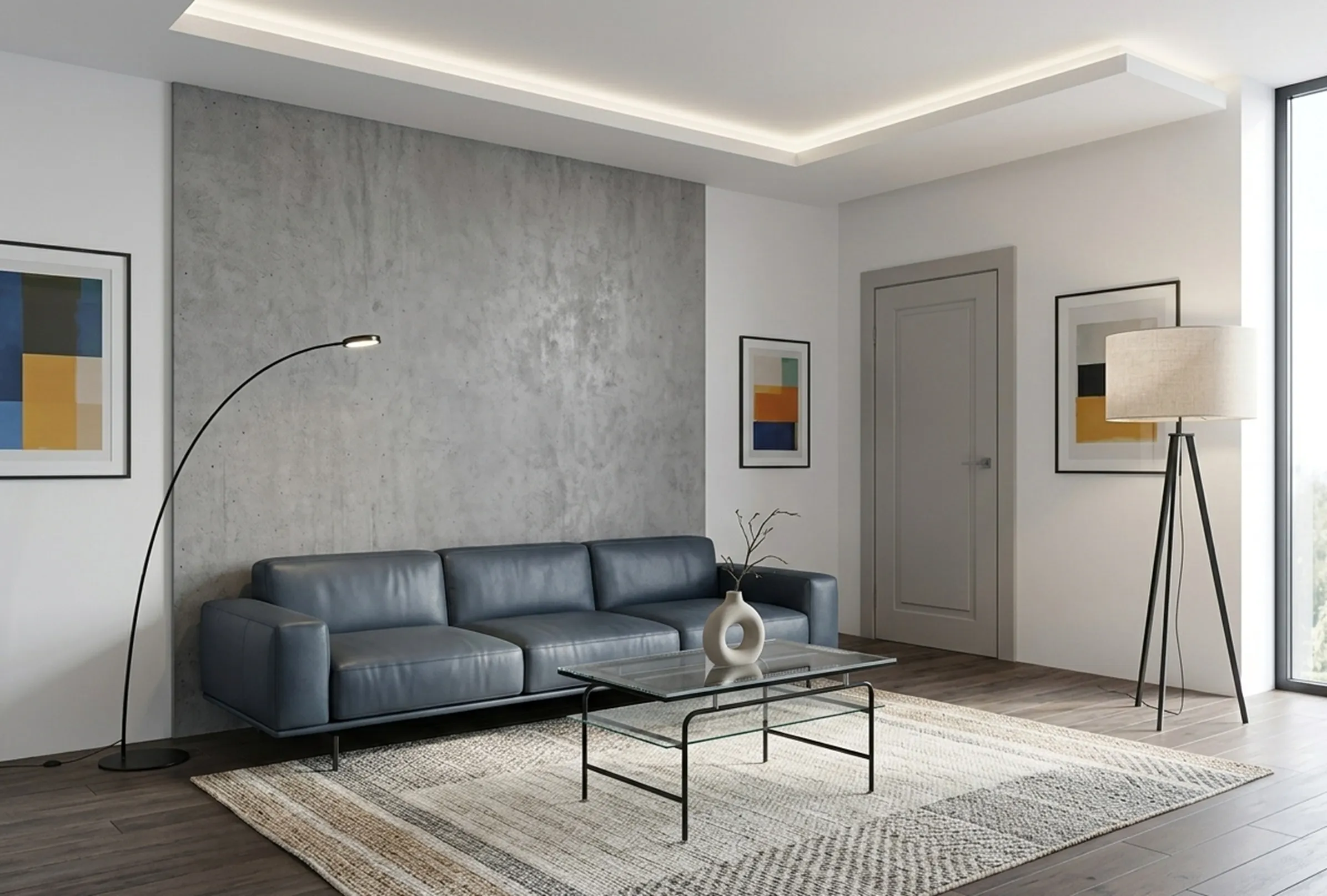 Antique coffee table with elegant design in a modern living room.