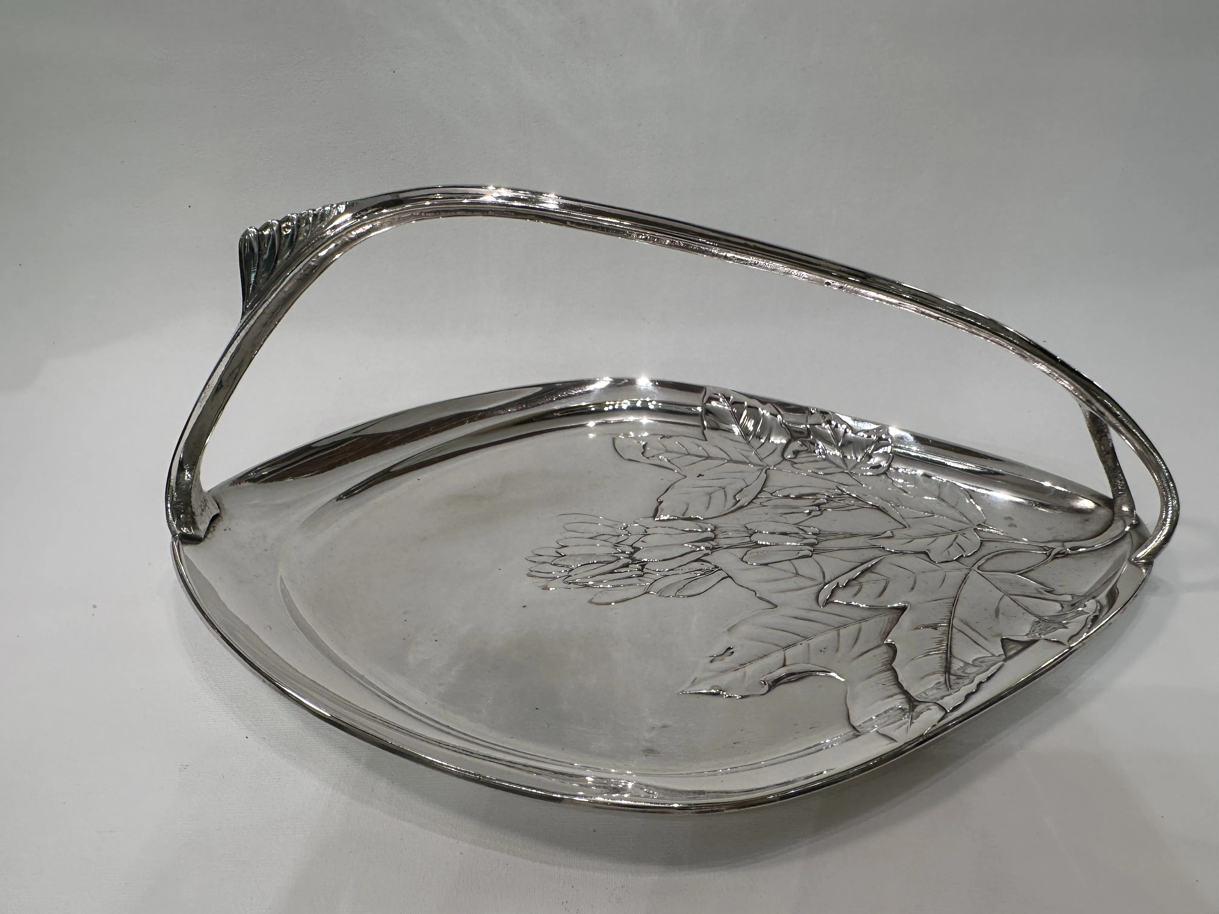 antique card tray WMF with floral design