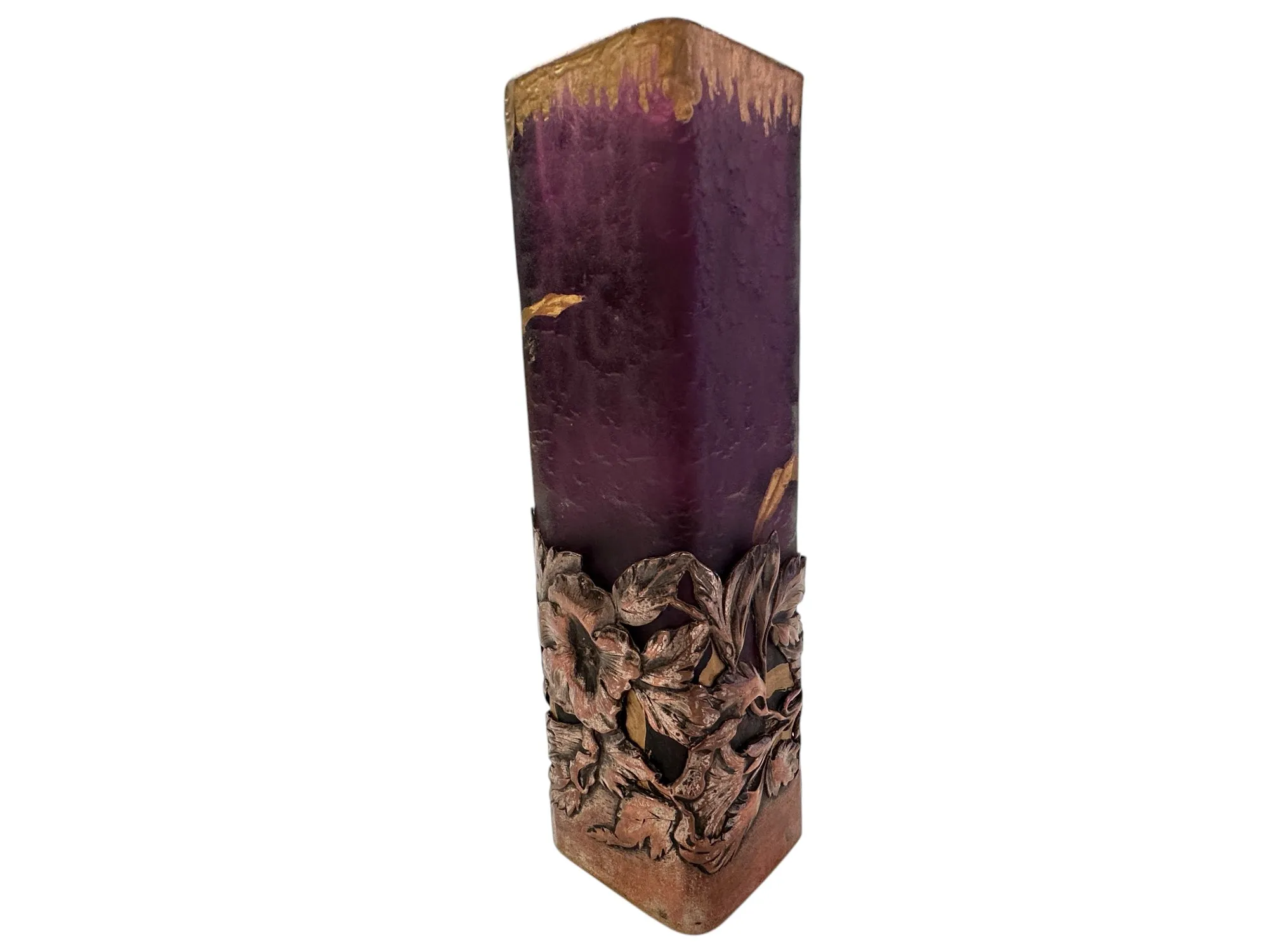 vidro assinado antigo daum nancy com design floral