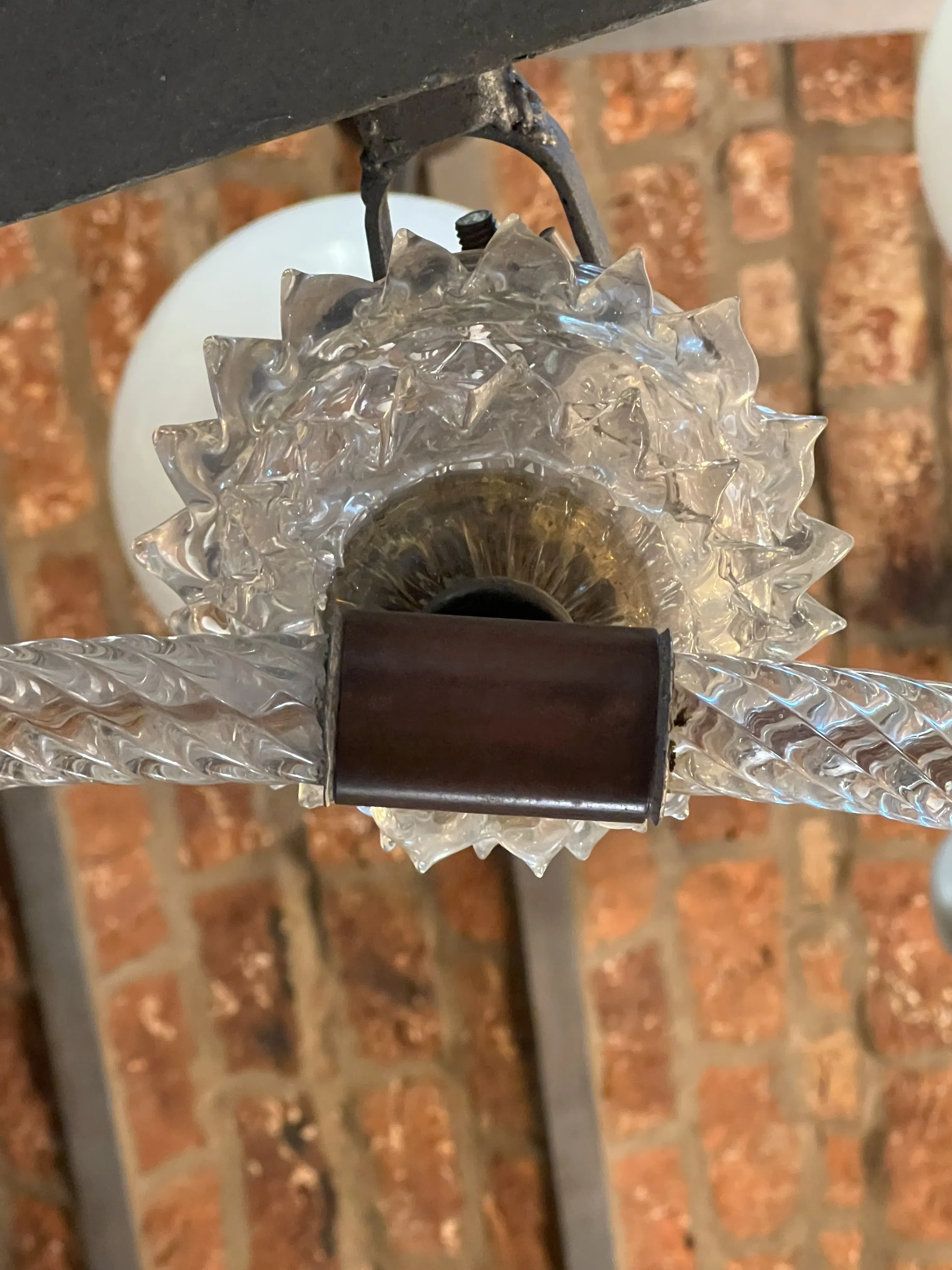 vintage hanging lamp with decorative glass design