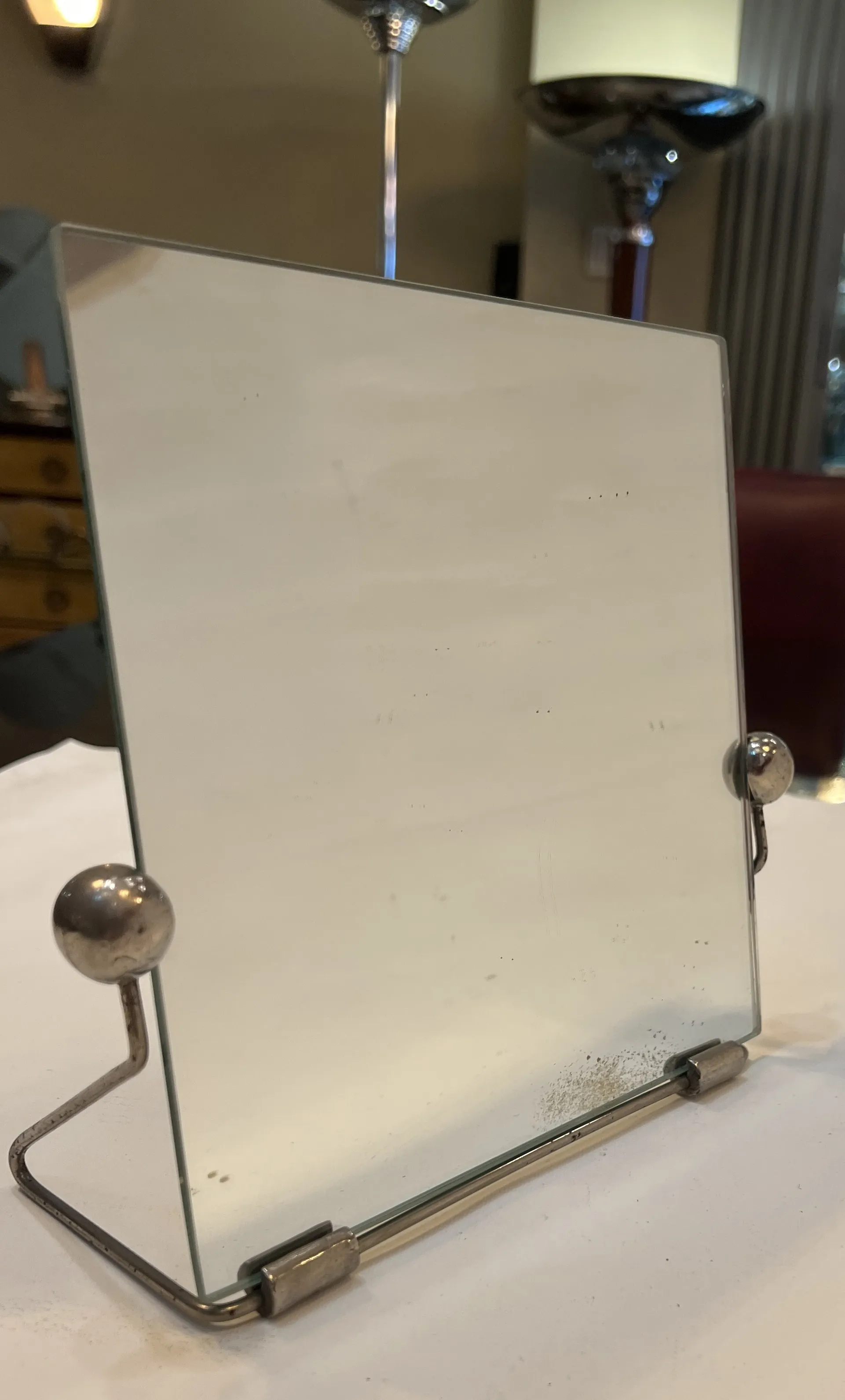 vintage makeup mirror with chrome stand