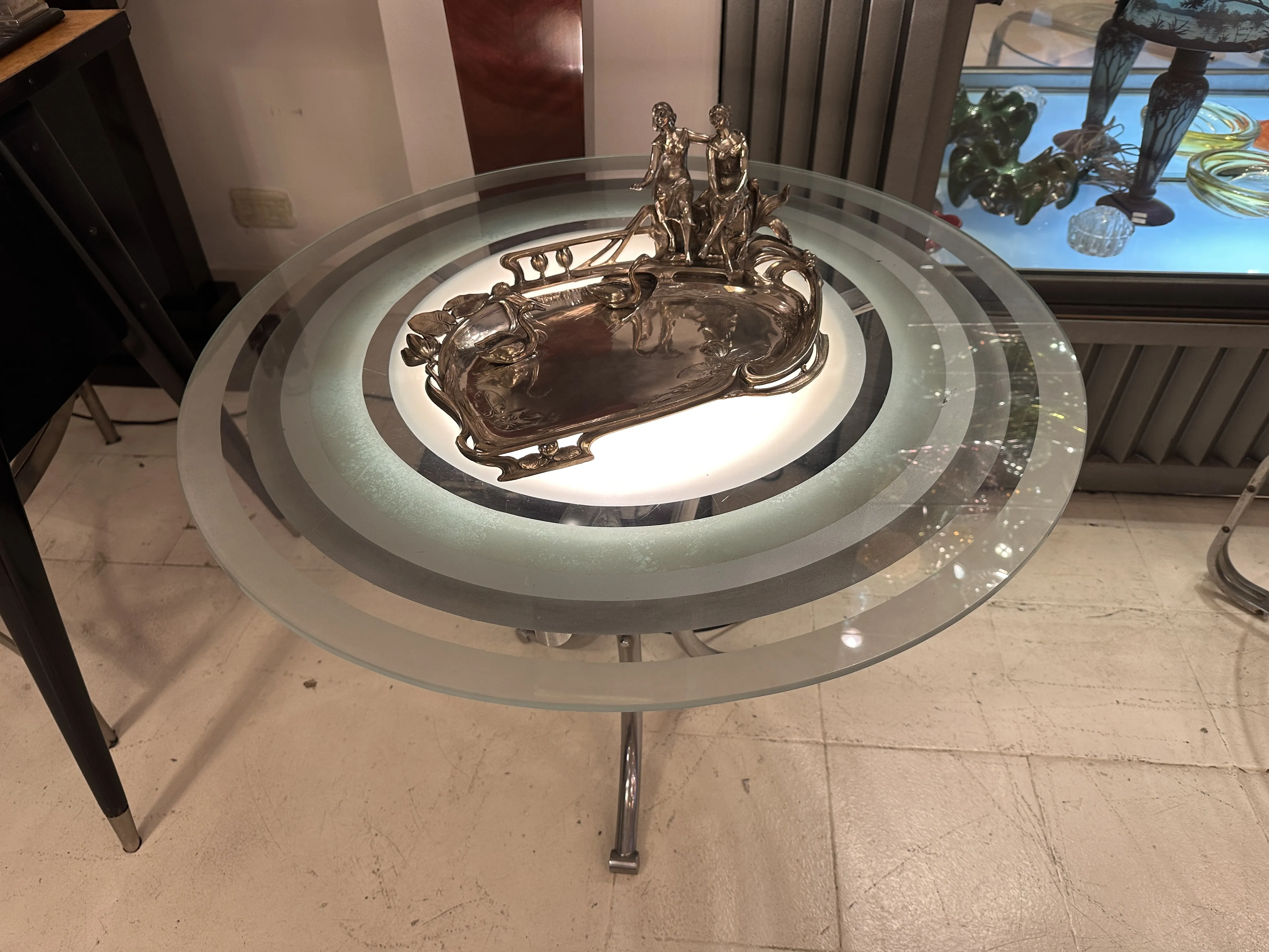 antique WMF card tray with decorative design, elegant setting