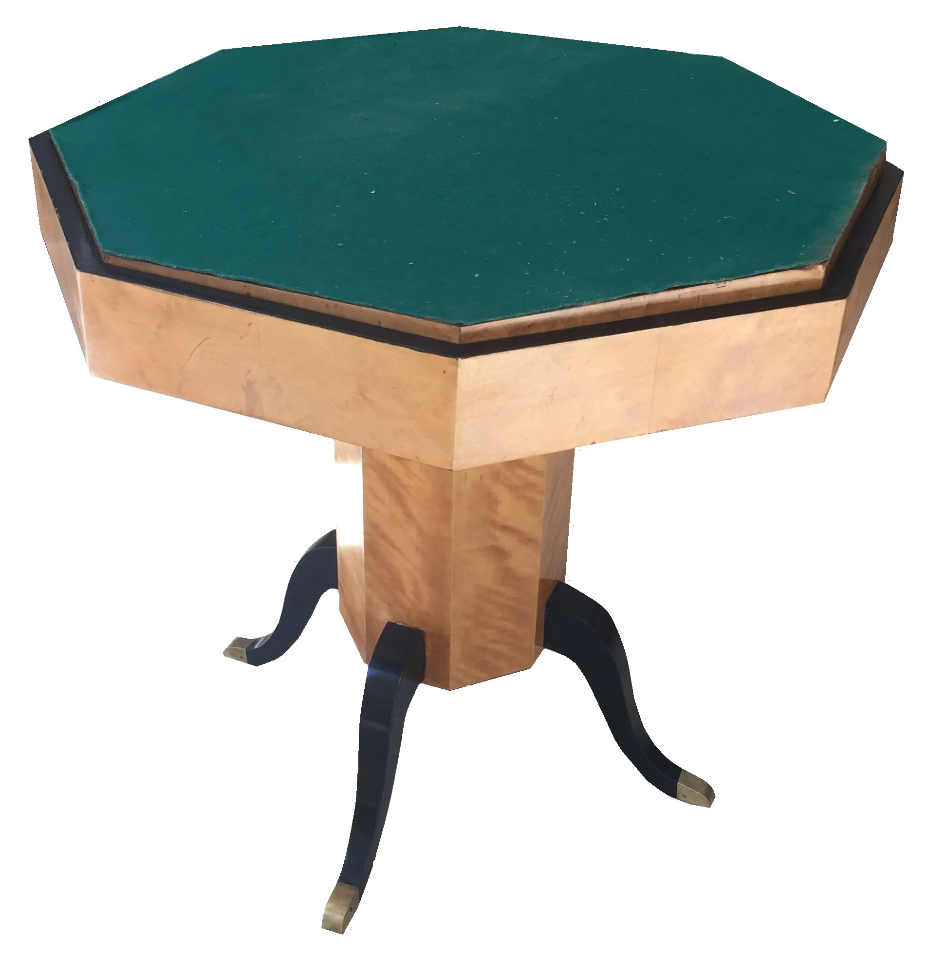 octagonal antique art deco table with elegant legs
