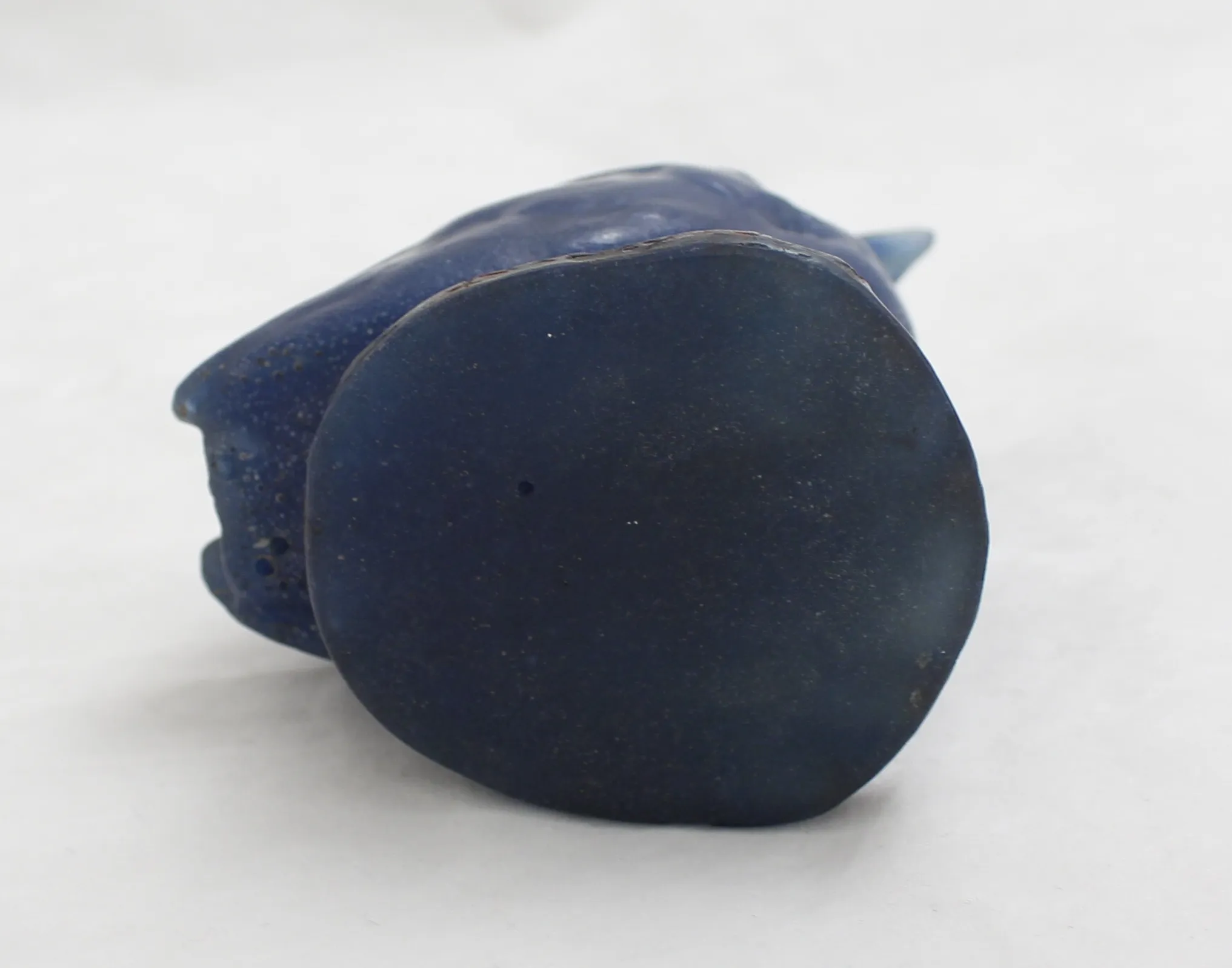 Antique signed glass piece, featuring a unique blue design.