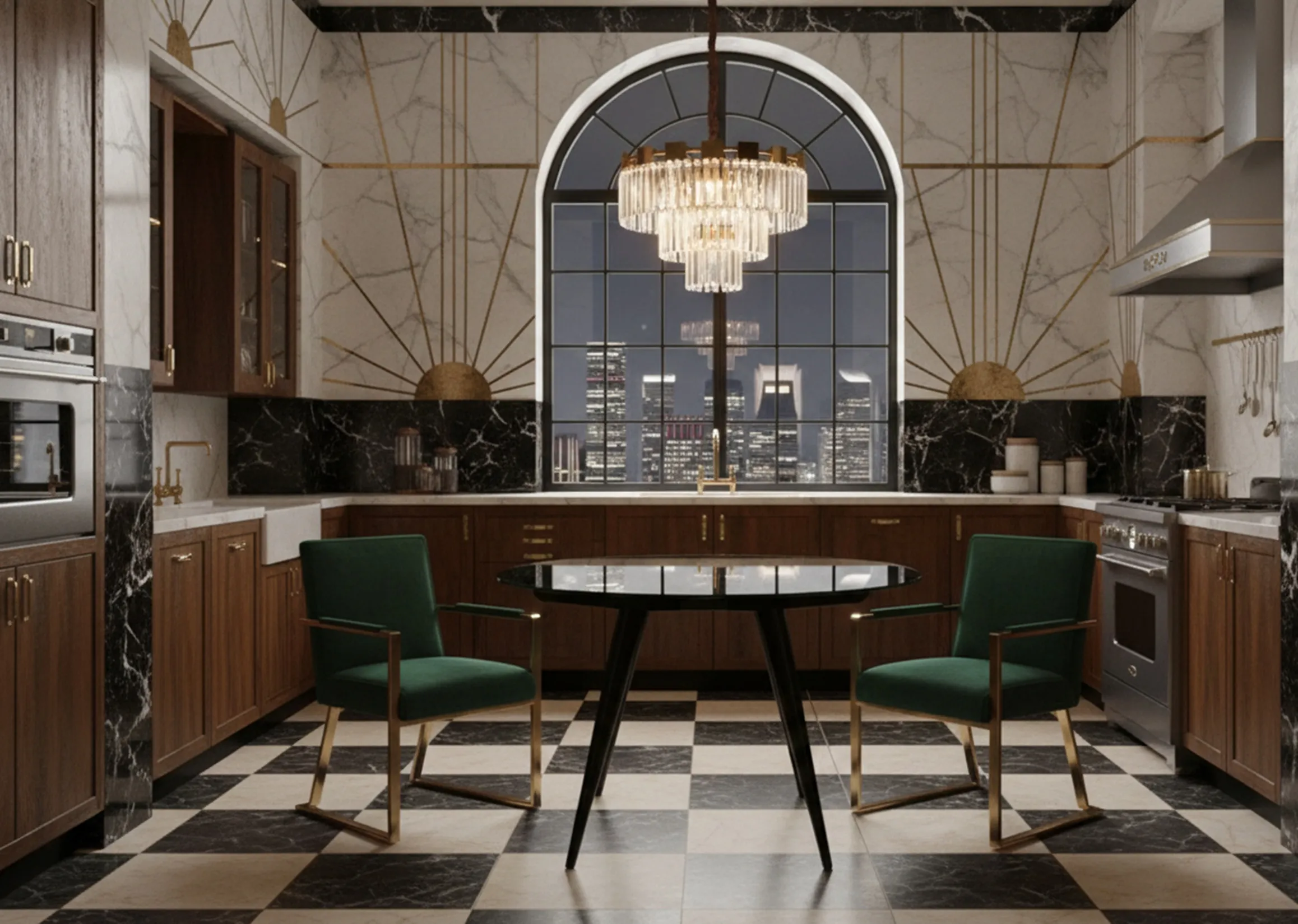 antique dining table with chairs in modern setting