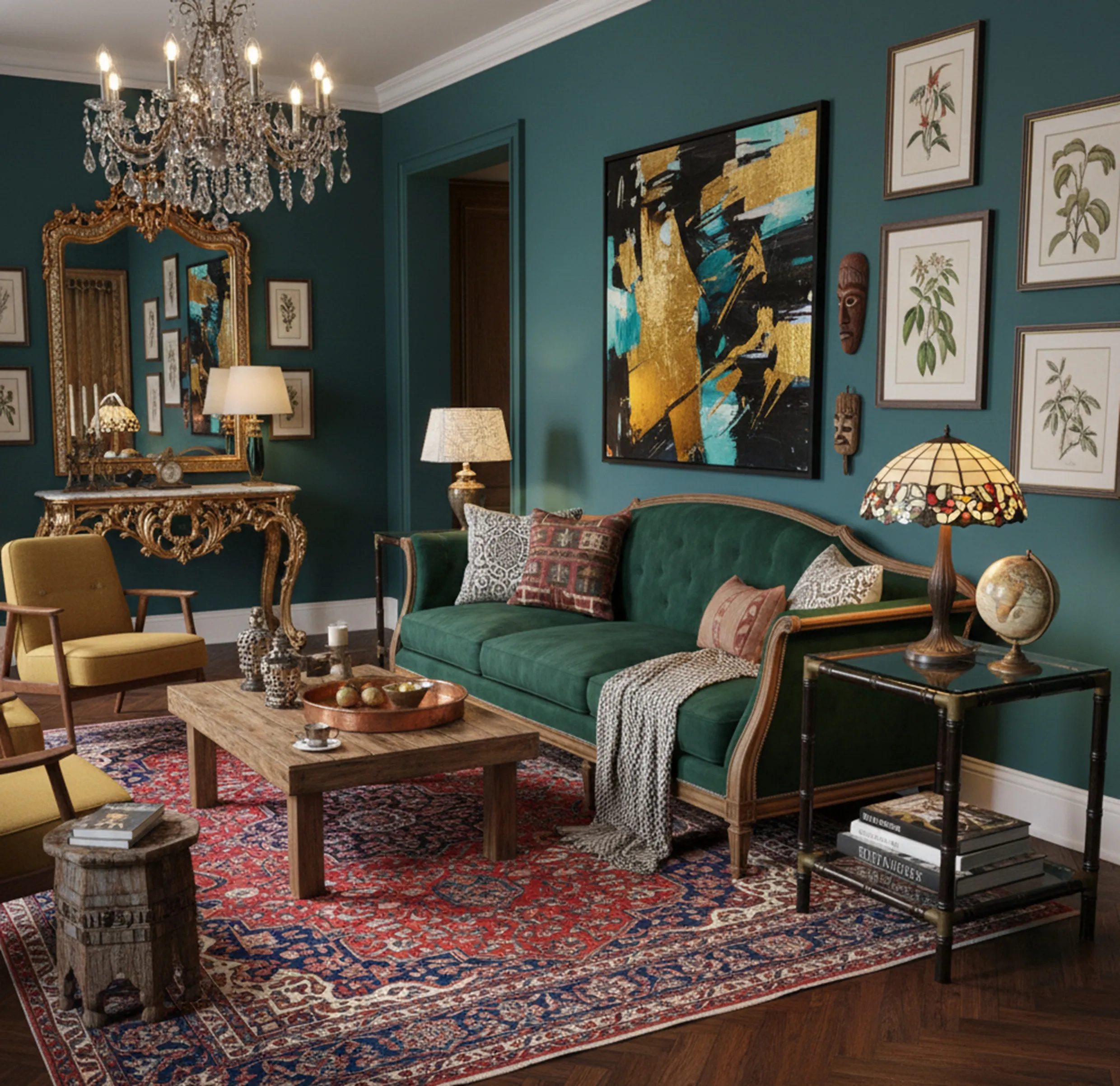 antique small table with classic design in a cozy setting