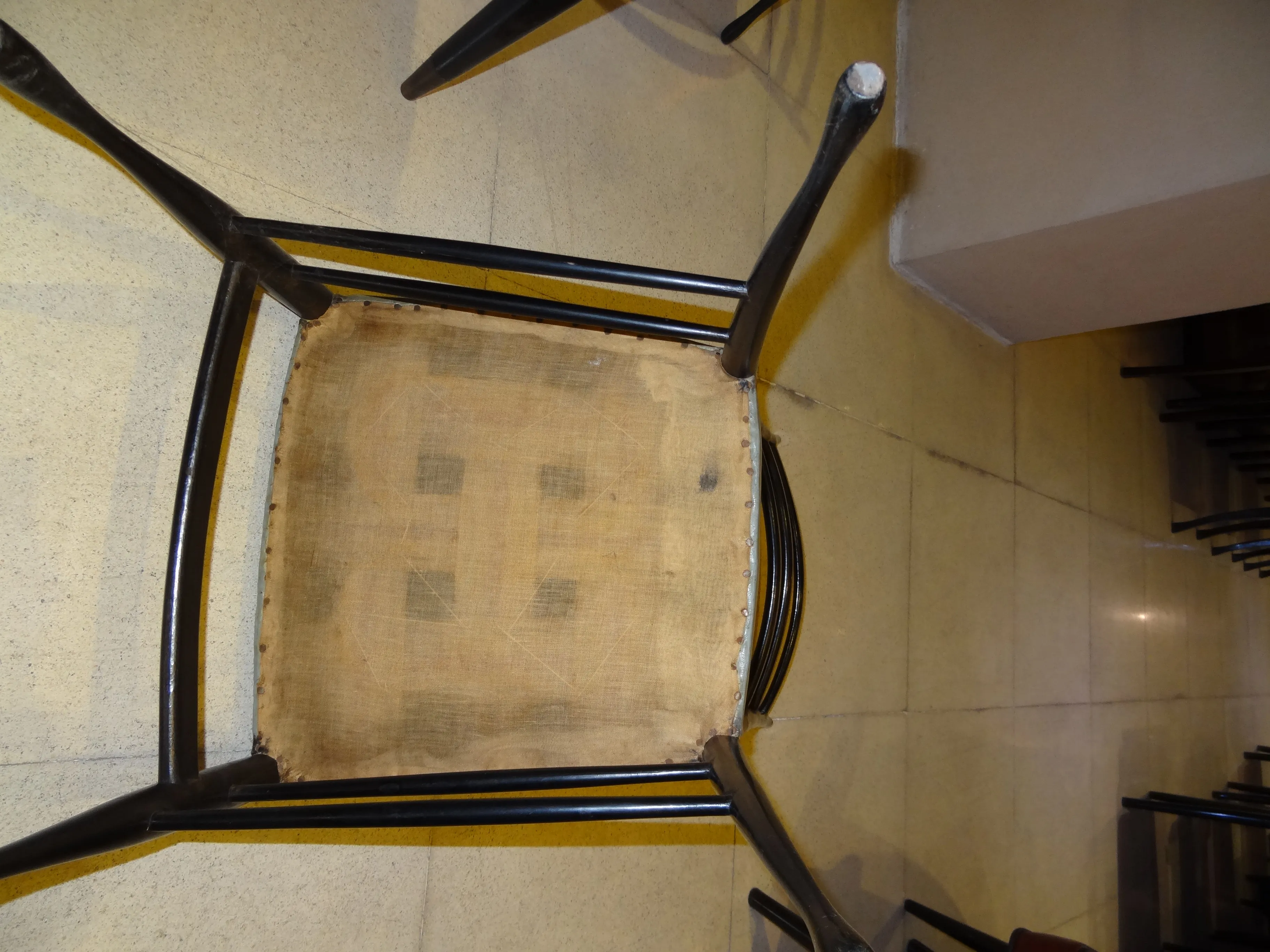 view of an antique dining table by gio ponti for 8 people