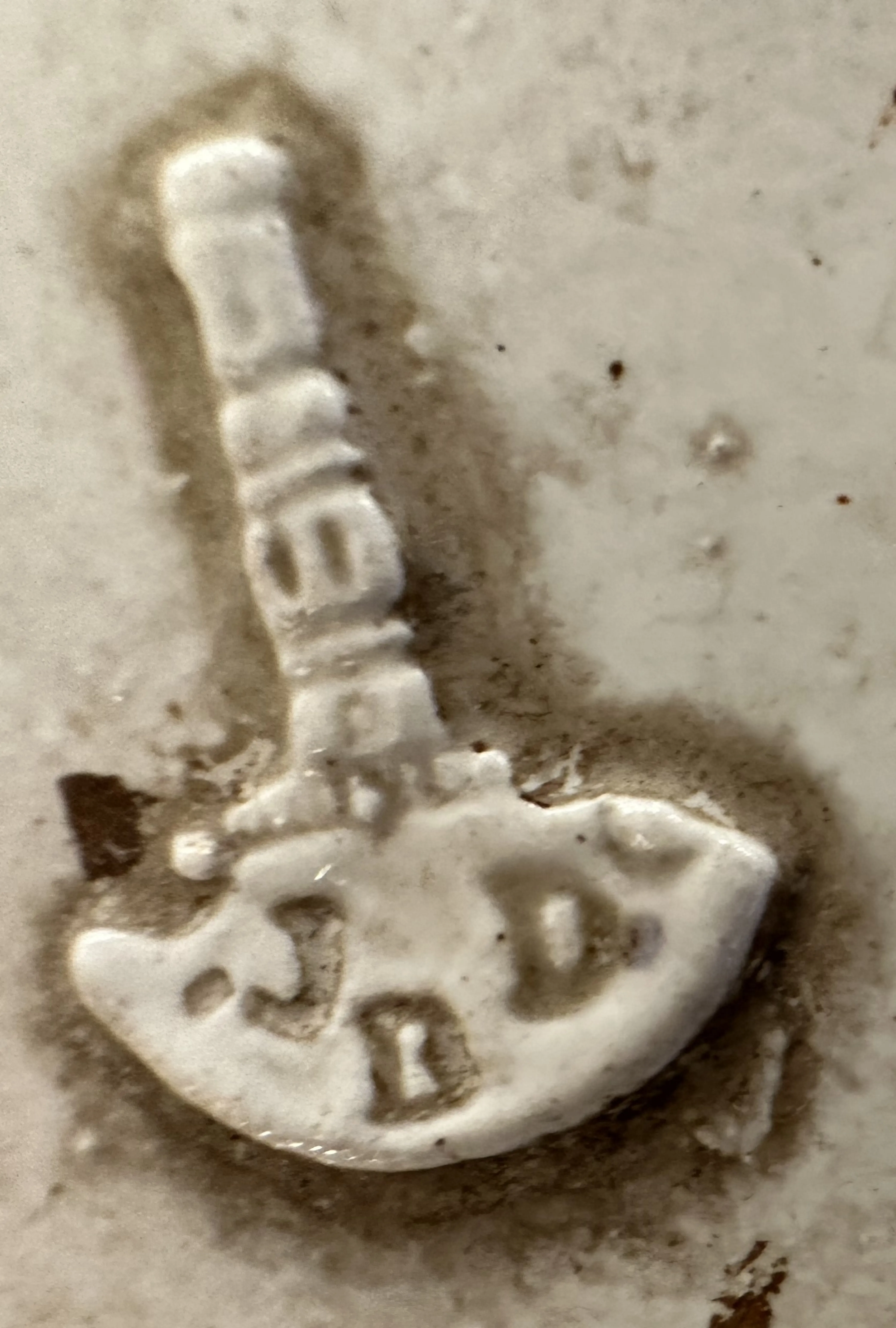 Detail eines alten Siegels Julius Dressler, markiert mit J.B.D.