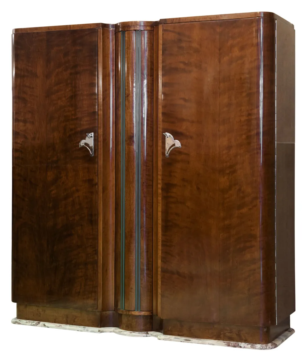 Antique decorative bookcase with stylish details and polished finish.