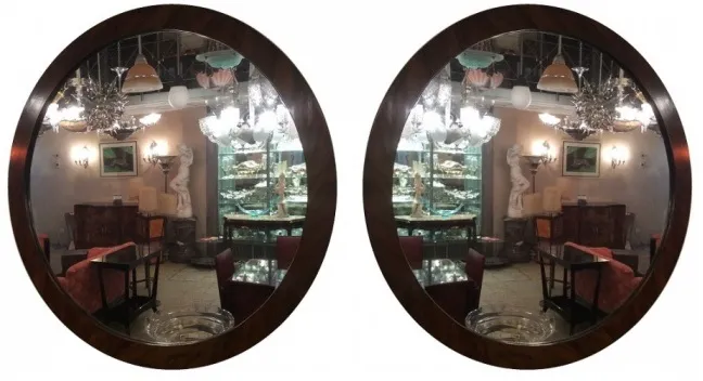 antique round mirror in a decorative setting