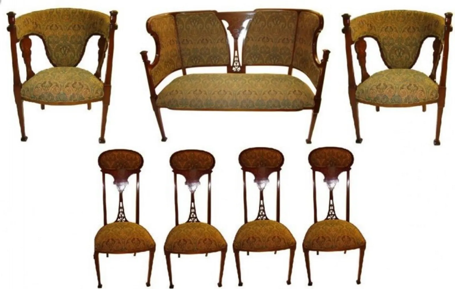 3 Armchairs and 4 chairs