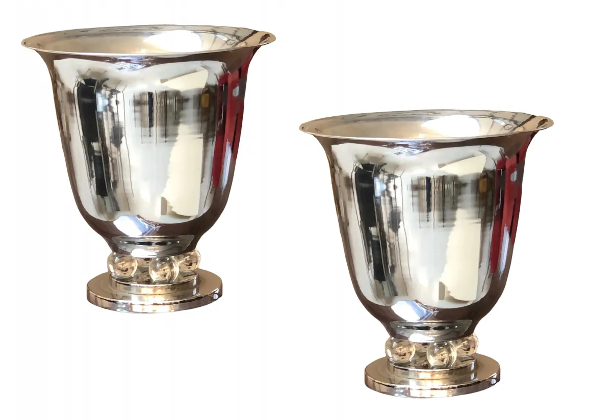 two shiny antique table lamps in an elegant setting