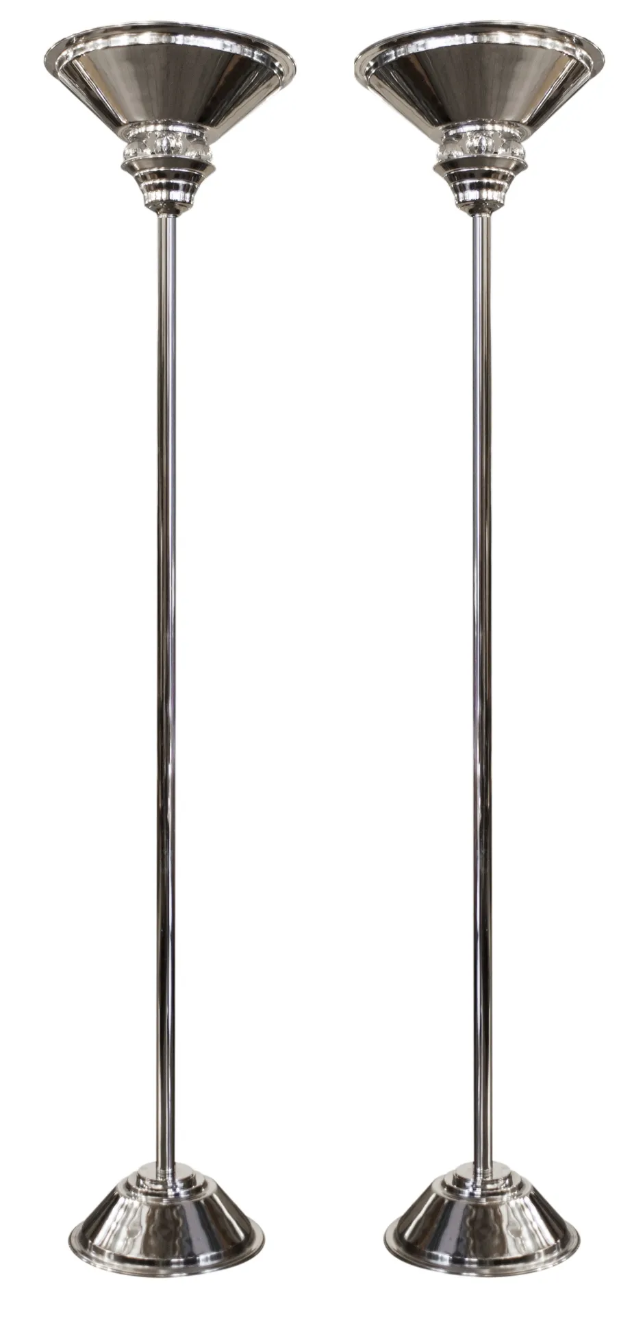 two floor lamps with art deco design in a cozy setting