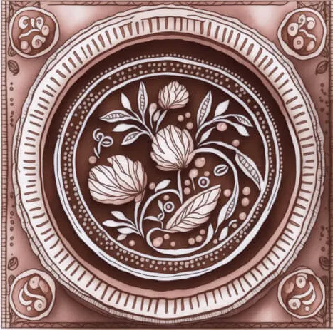 antique seal decorated with flowers and leaves