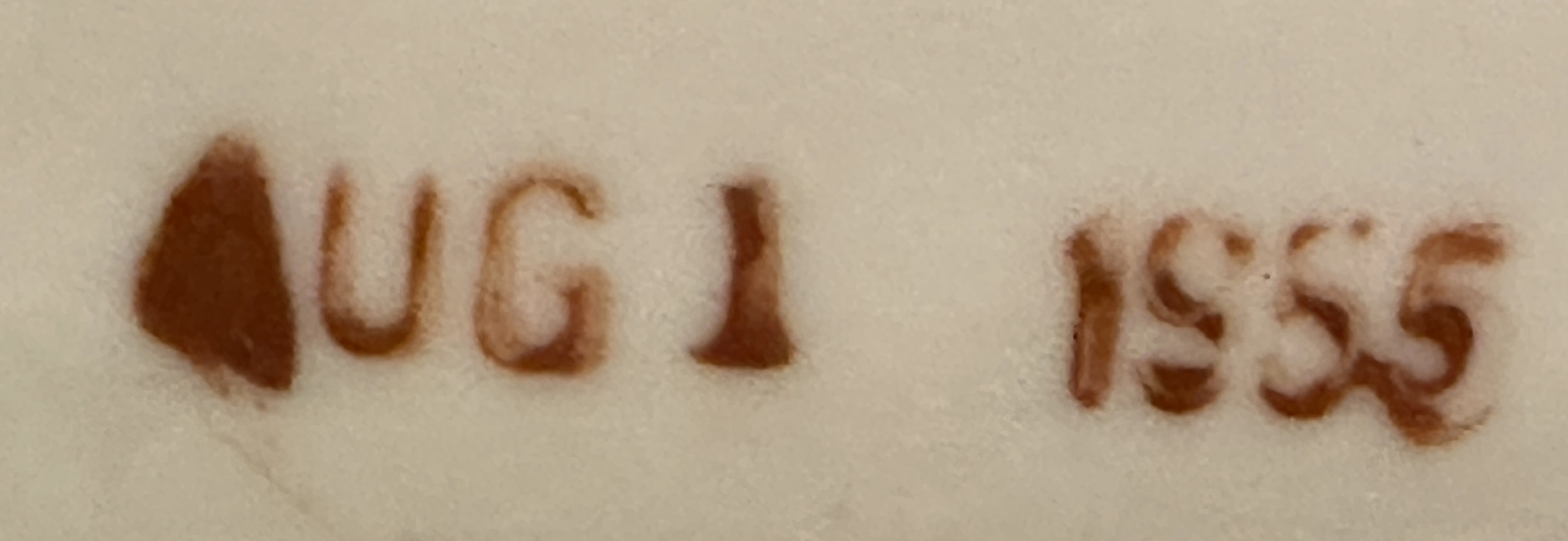 antique seal with aug-1 inscription in brown color
