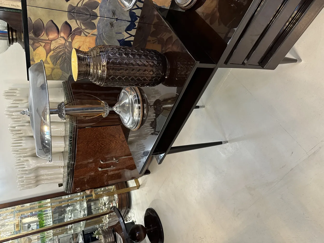 Decorative antique ceramic vase with a unique pattern.