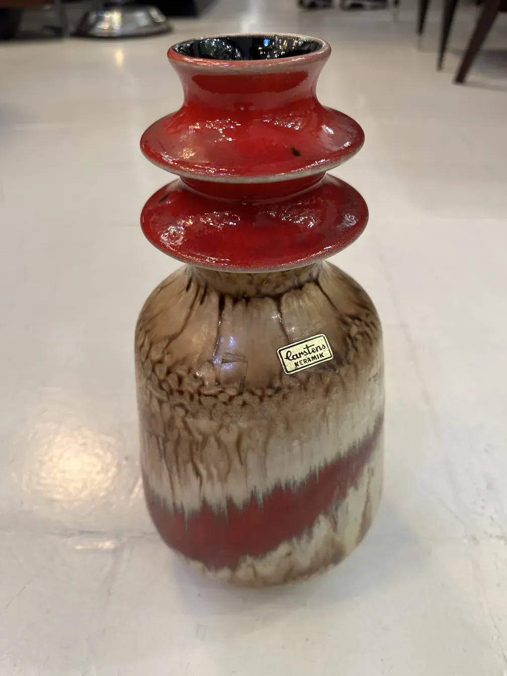 Antique Carstens Tönnieshof ceramic in reddish and brown tones.