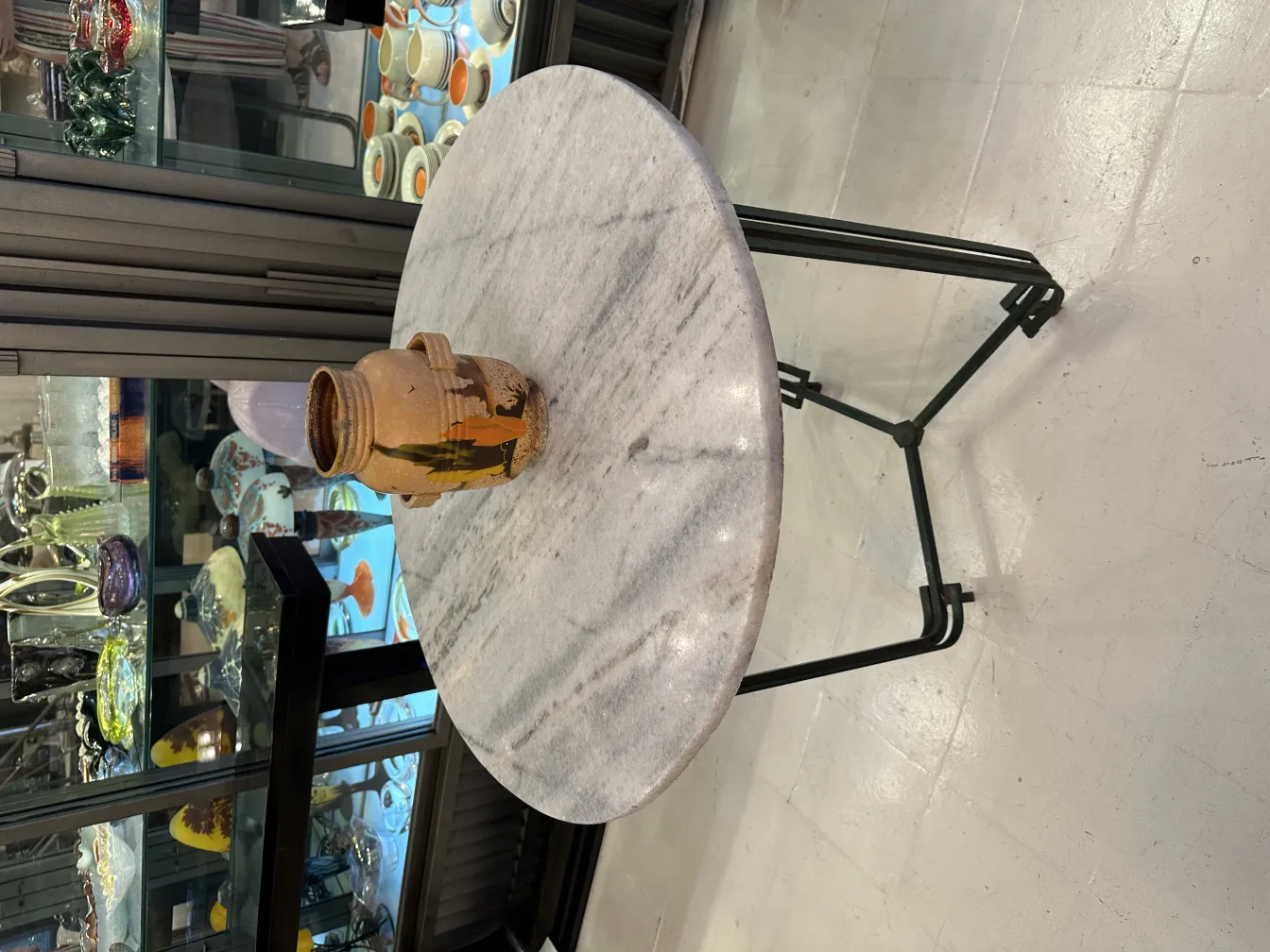 Antique decorative ceramic vase on a table