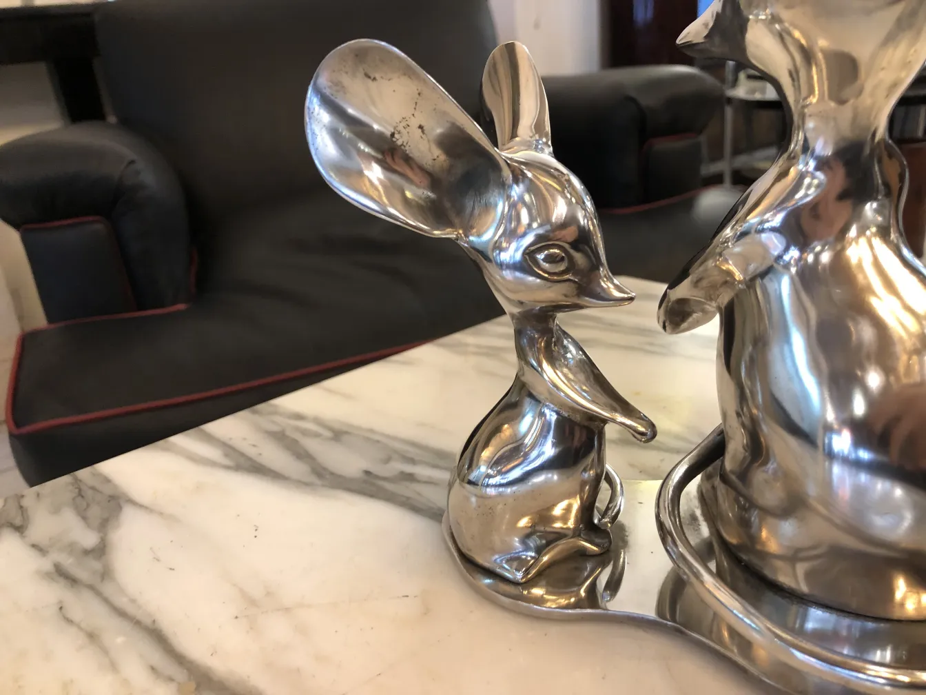 Bright metal animal sculpture, decorative and antique.