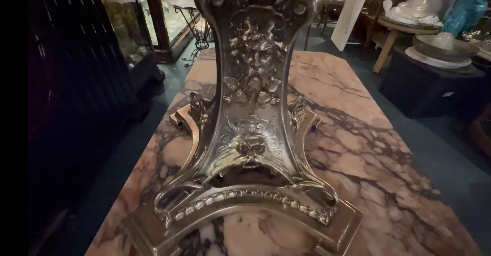 Antique decorative sculpture with intricate golden details