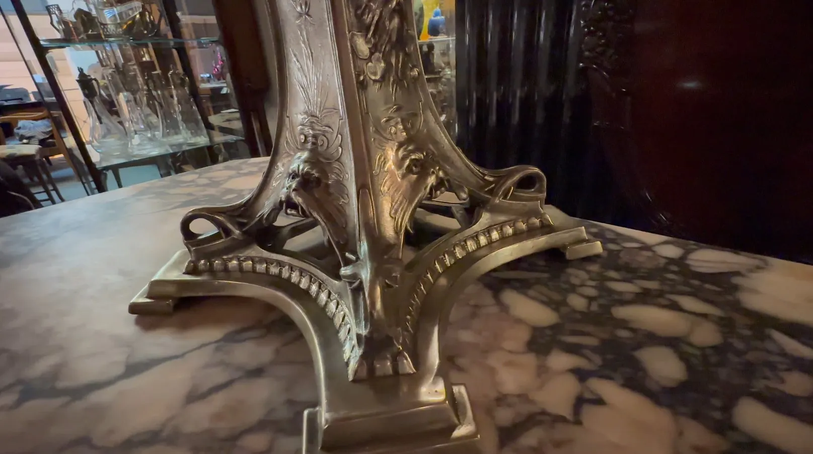 Antique decorative sculpture with intricate ornamental design