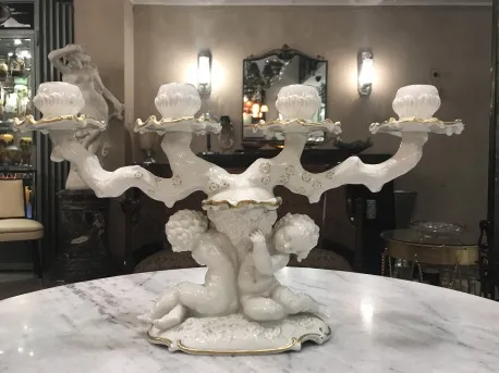 Chandelier ancien en céramique Hutschenreuther selb avec figures