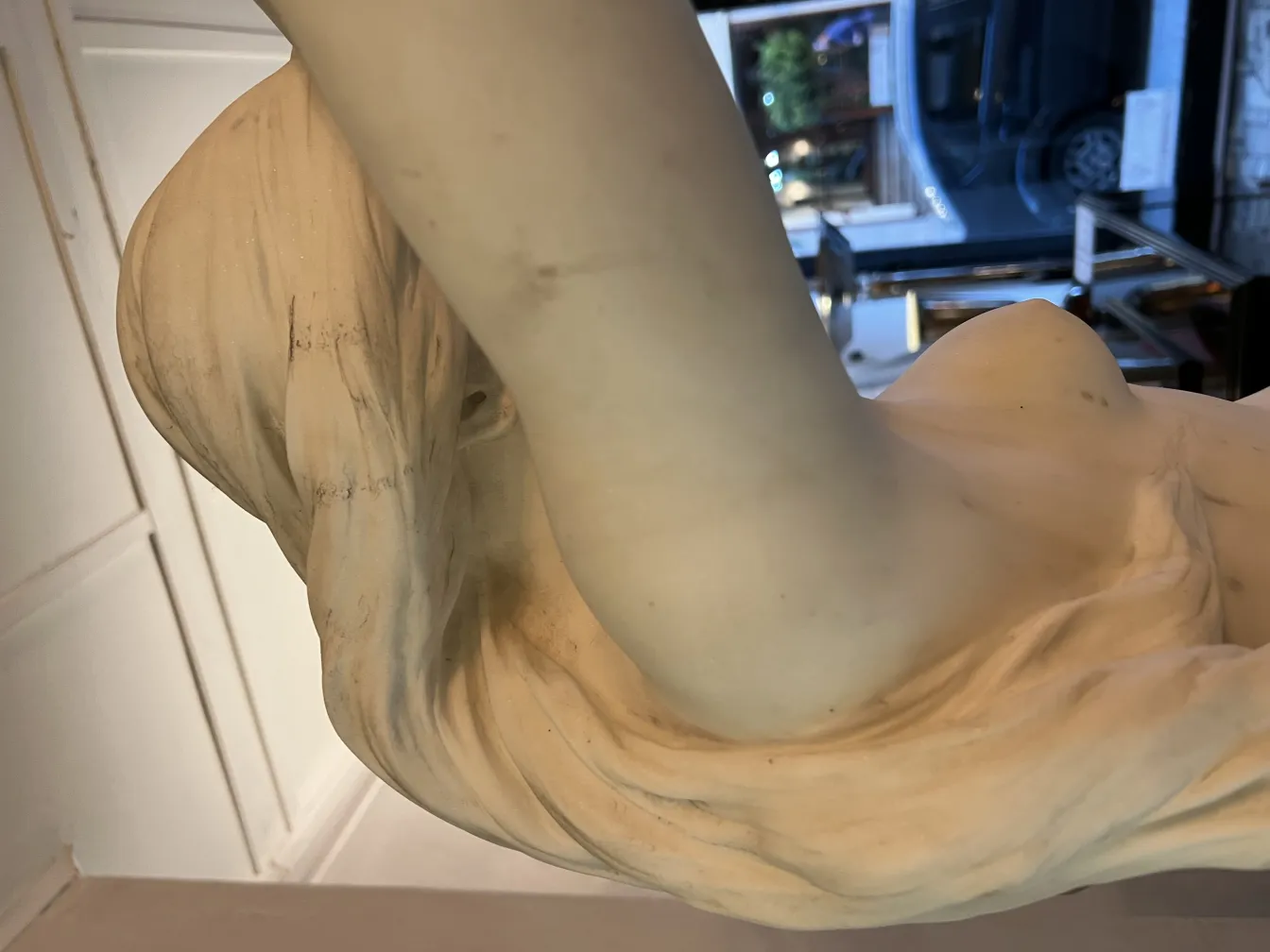 Detailed antique sculpture by A. Piazza, featuring soft shapes.