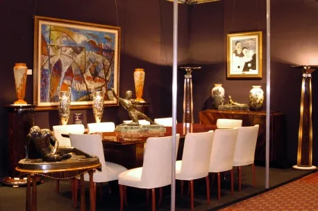 Antique sculpture by F. Barbedienne in a stylish setting