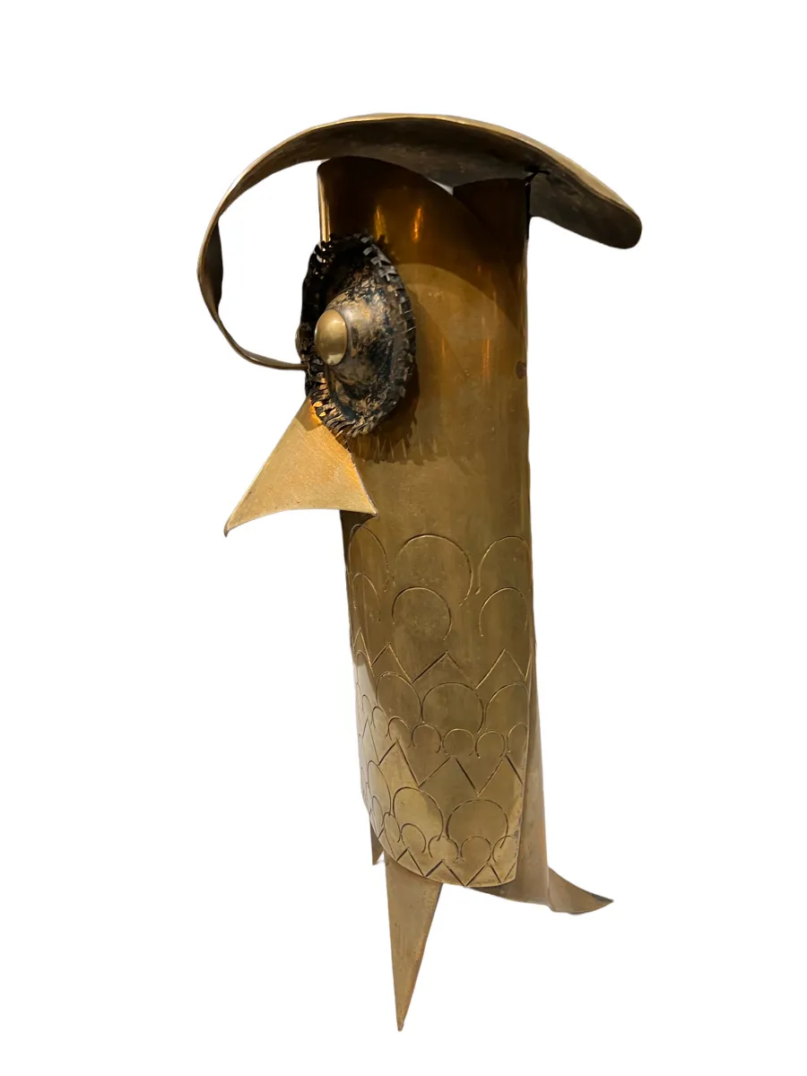 sculpture ancienne avec design d'oiseau, bronze, figuratif