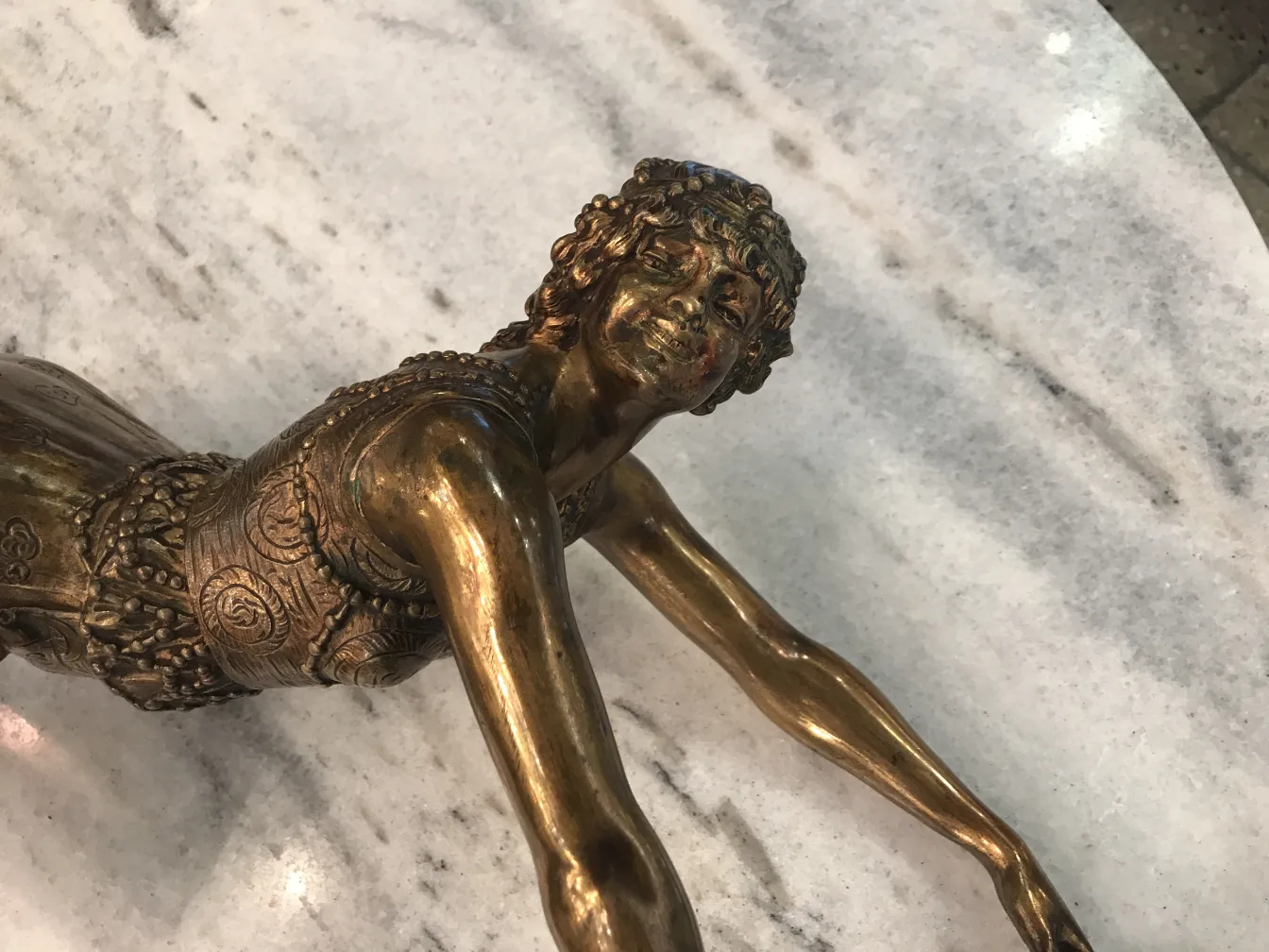 antique sculpture by cormier joseph descomps featuring detailed female figure