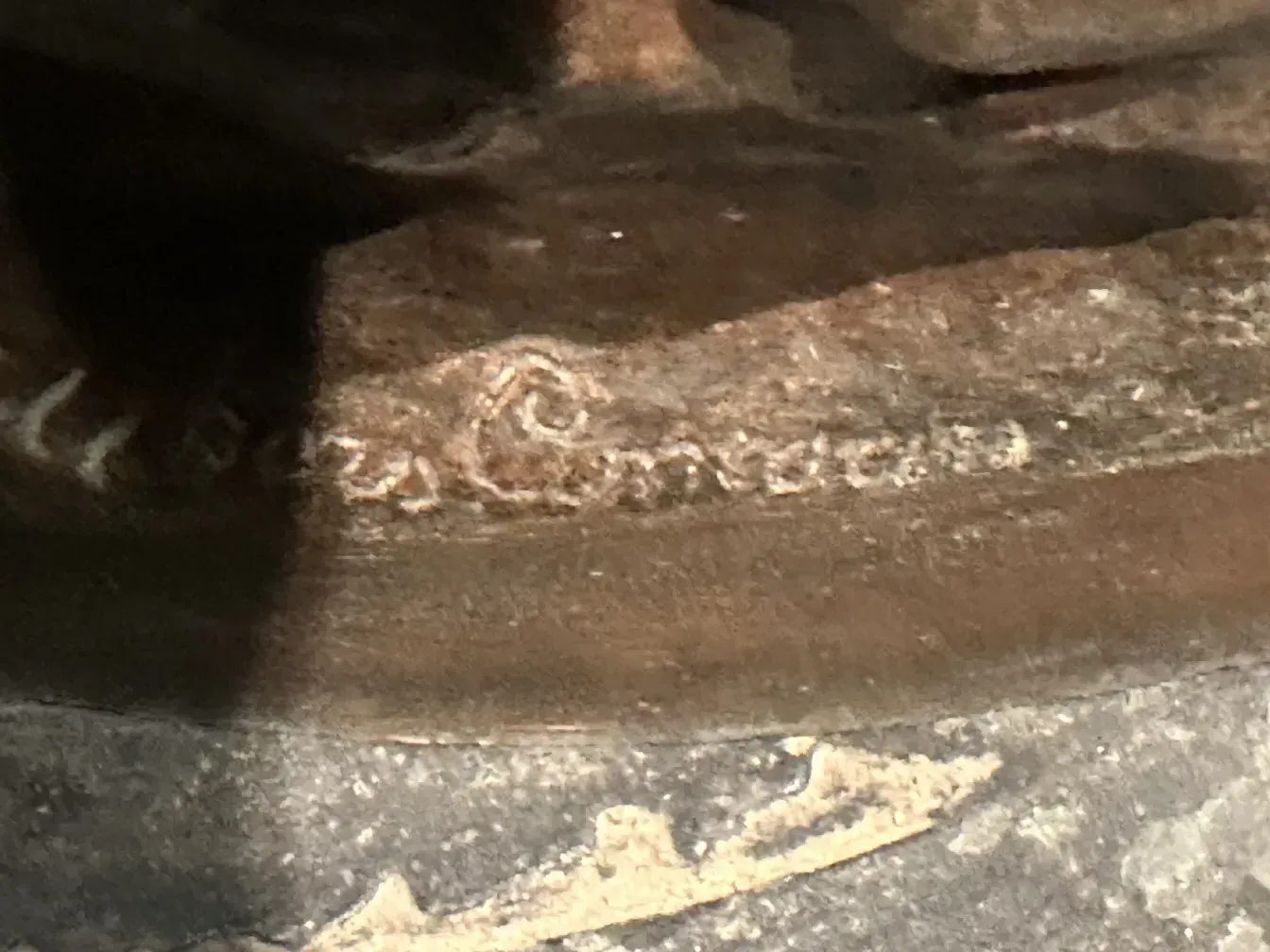 ancient sculpture with Moreau Mathurin inscription