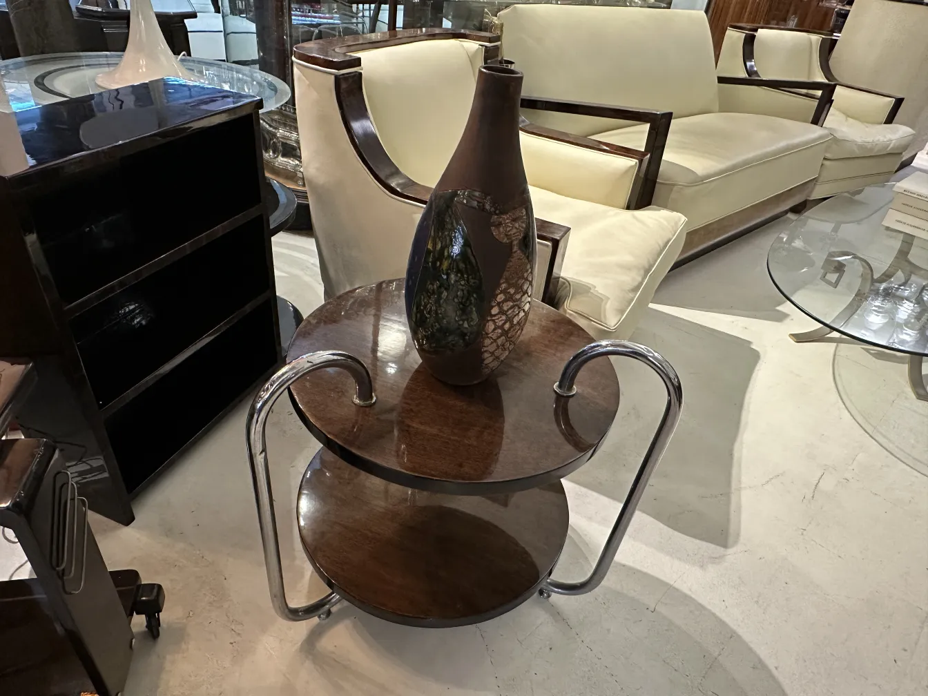 antique decorative ceramic on table with furniture