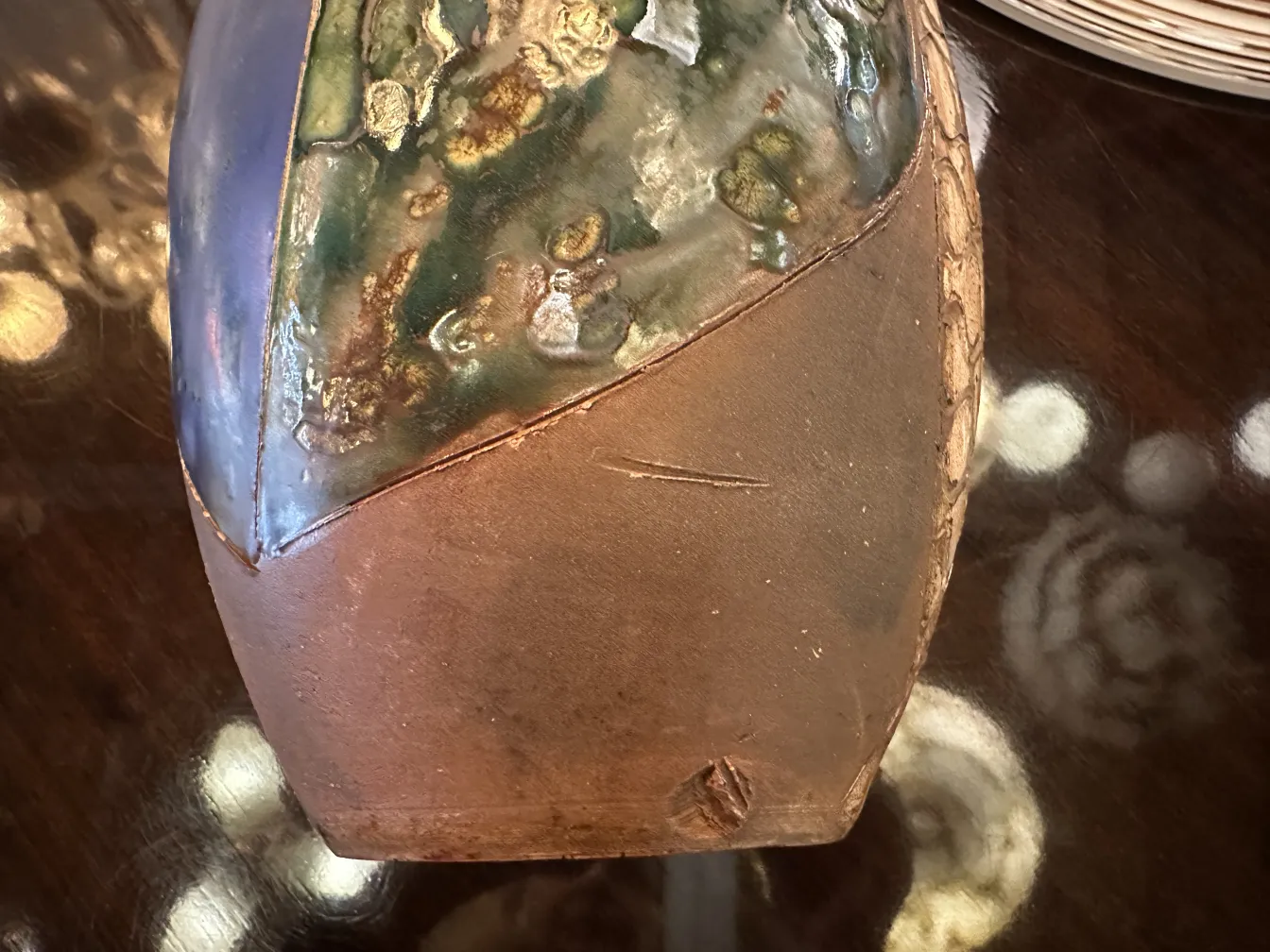 antique ceramic with decorative details and texture