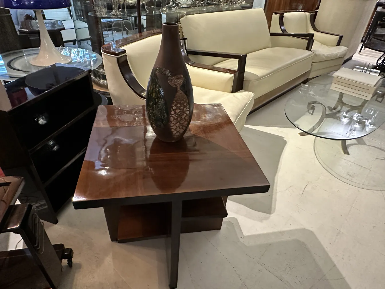 antique ceramic piece with elegant shape in refined setting