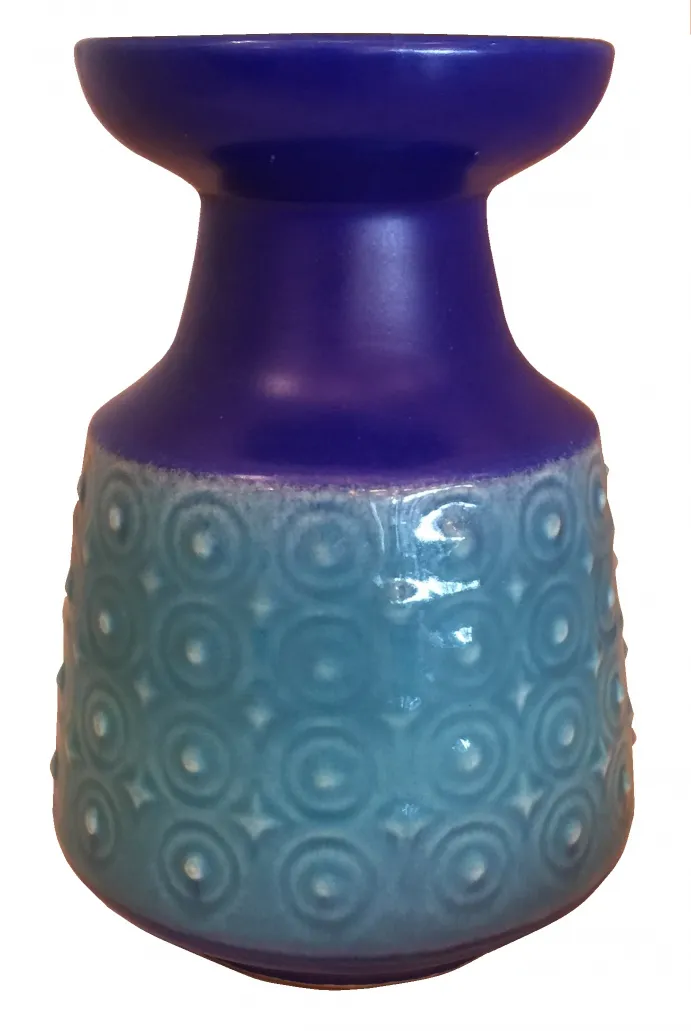Antique ceramic featuring blue and purple details, attractive design.
