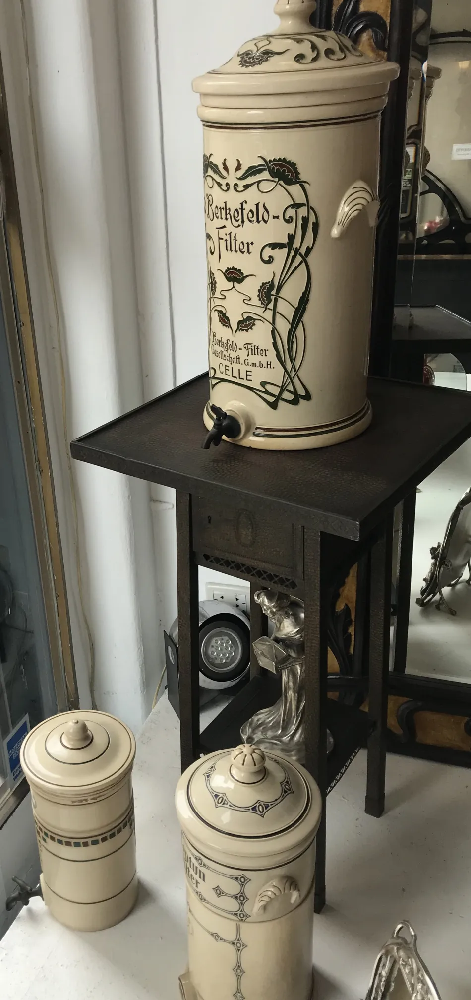 antique ceramic Berkefeld Filter on a decorative table