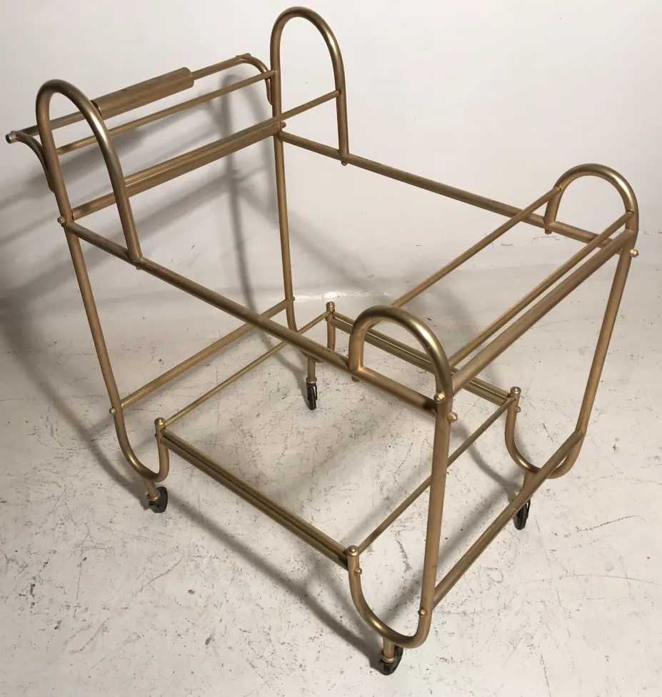 Antique cocktail trolley with elegant details and wheels
