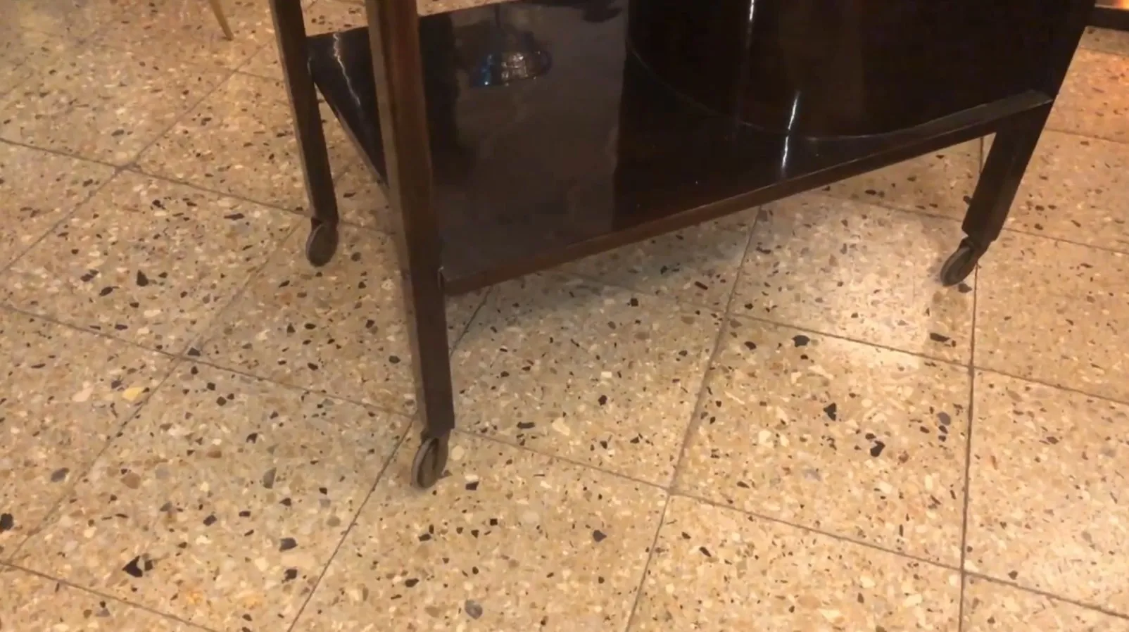 Antique cocktail trolley with wheels and shelves