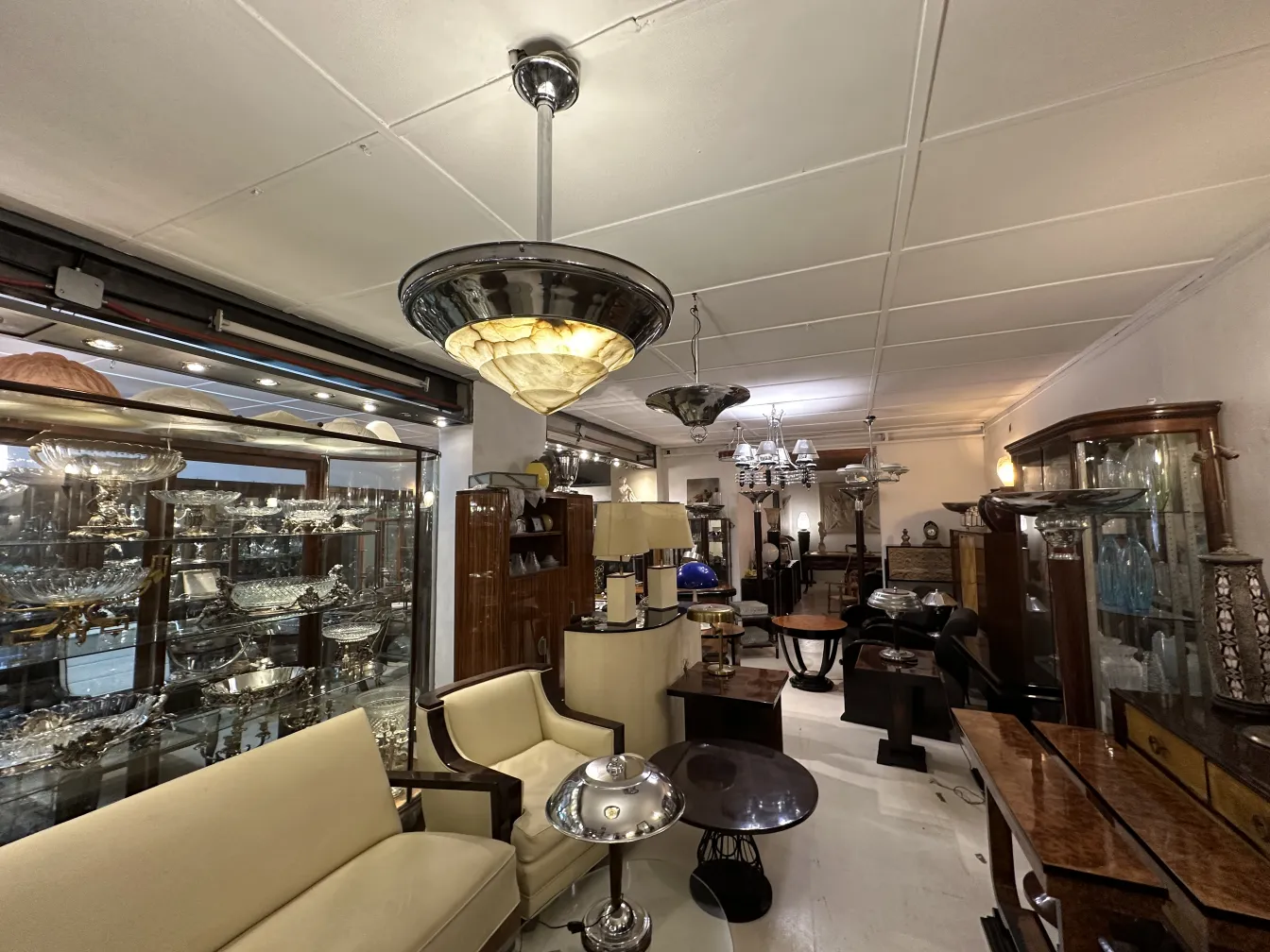 Antique hanging lamp with warm light in a cozy atmosphere