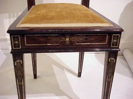 antique desk by Eugenio Quarti with decorative inlays