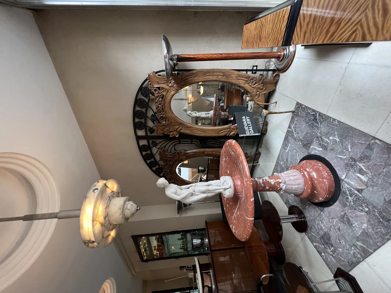 vintage hanging lamp with unique style in an antique shop.